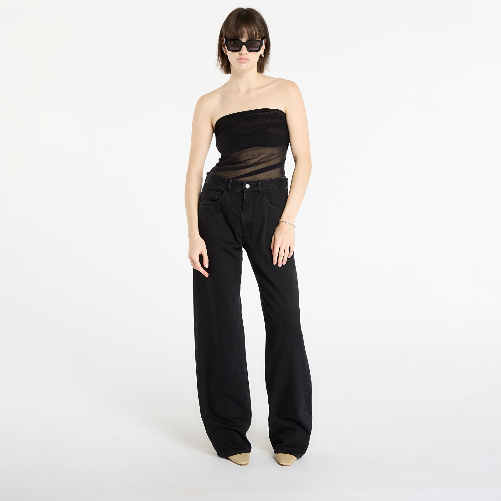 Dámské jeans MM6 Rtw Show Pants 5 Pockets Black