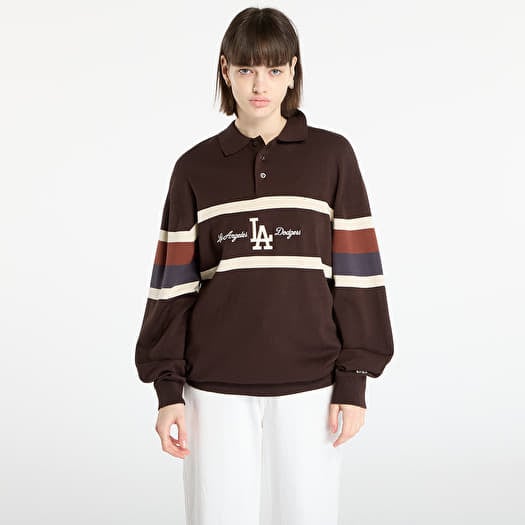 Pullover New Era MLB LA Dodgers Knit Rugby Shirt UNISEX Brown