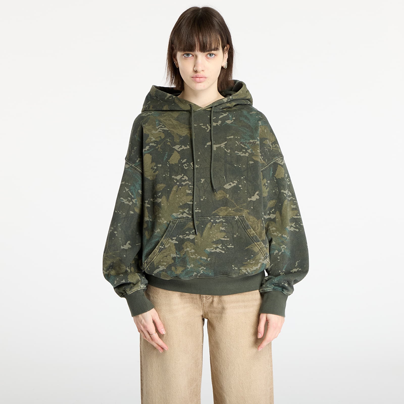 Hættetrøjer til mænd Carhartt WIP Hooded Benton Sweat Camo Combi/ Green Garment Dyed