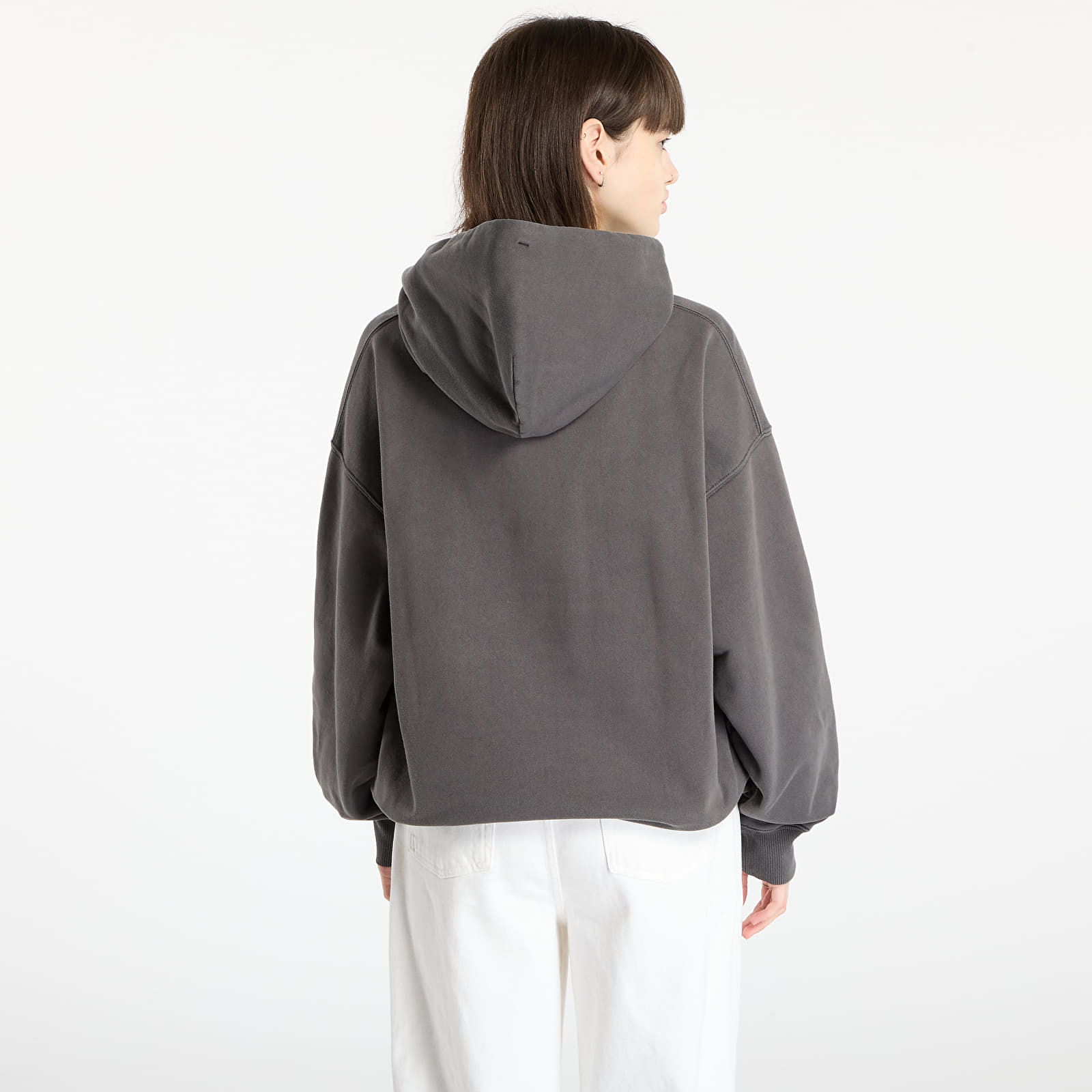 Mikiny Carhartt WIP Hooded Benton Sweat UNISEX Graphite Garment Dyed