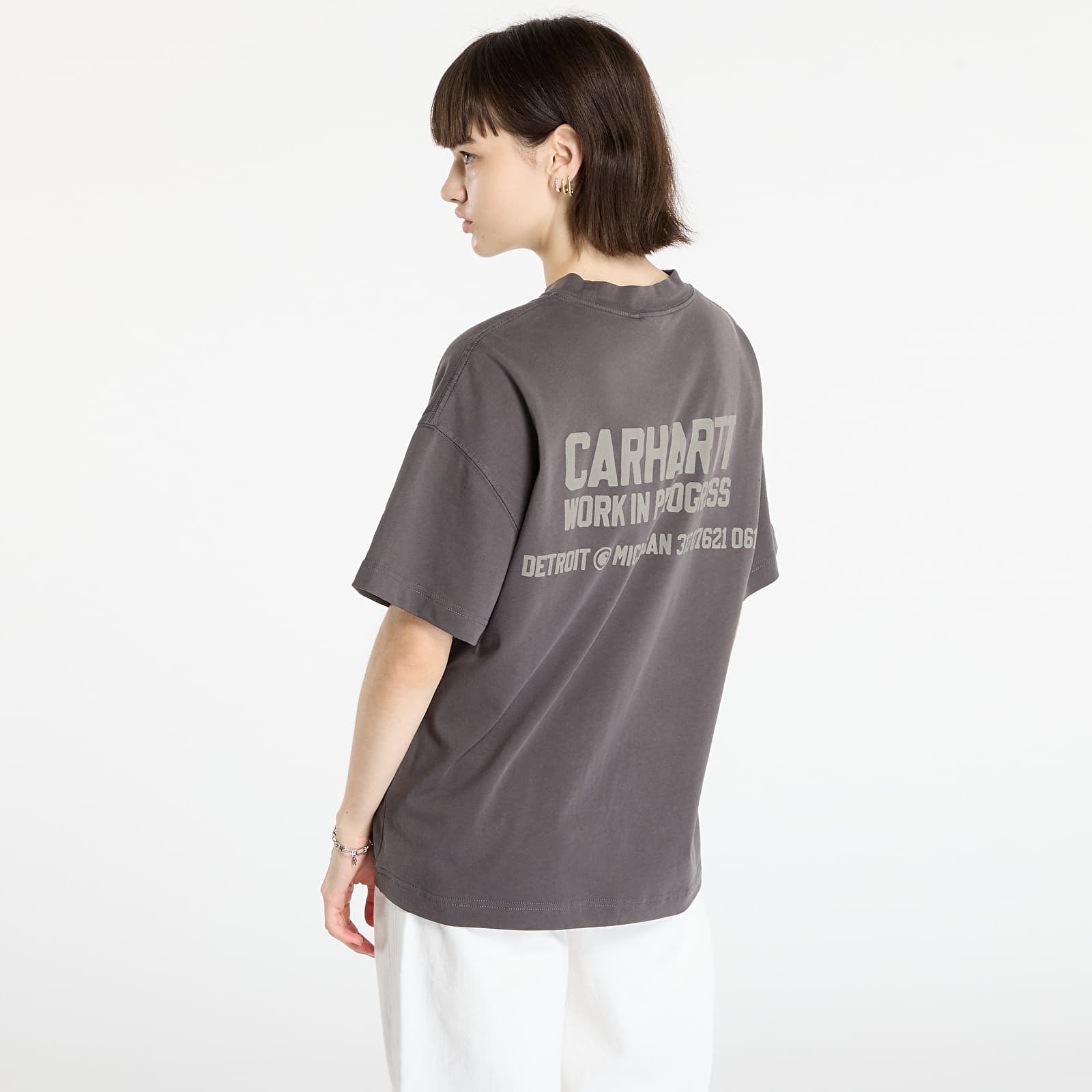 Meeste T-särgid Carhartt WIP S/S Distance T-Shirt UNISEX Graphite Stone Dyed