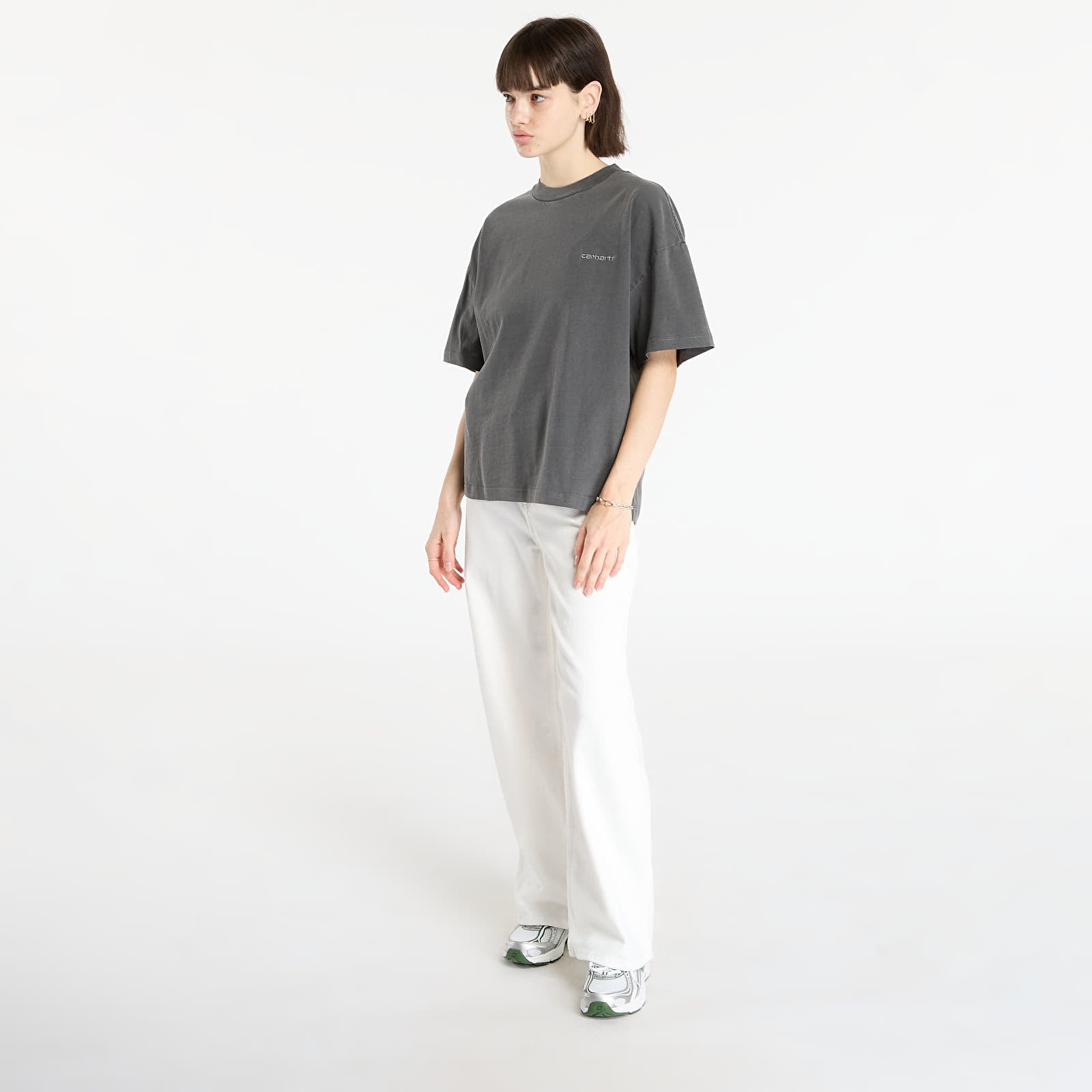 T-Shirts Carhartt WIP S/S Benton T-Shirt UNISEX Graphite Garment Dyed