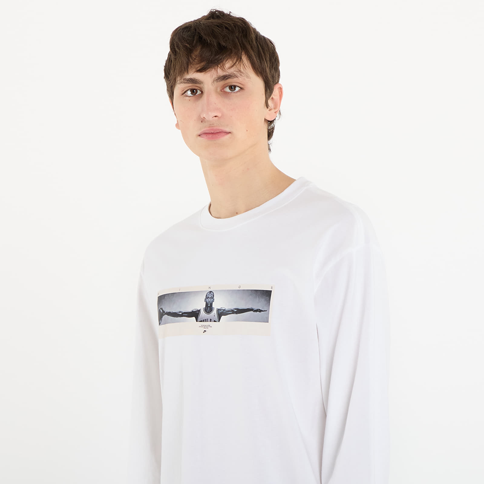 Pánská trička Jordan Men's Long-Sleeve Crew-Neck T-Shirt White/ Black