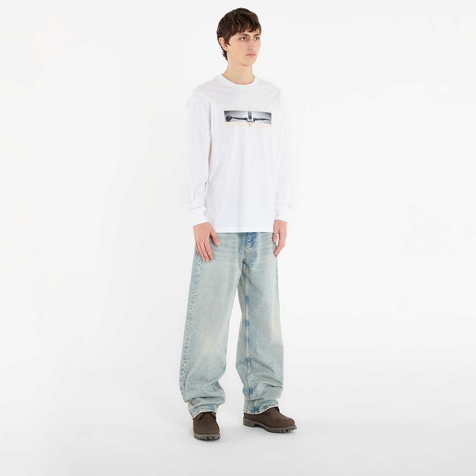 Pánská trička Jordan Men's Long-Sleeve Crew-Neck T-Shirt White/ Black