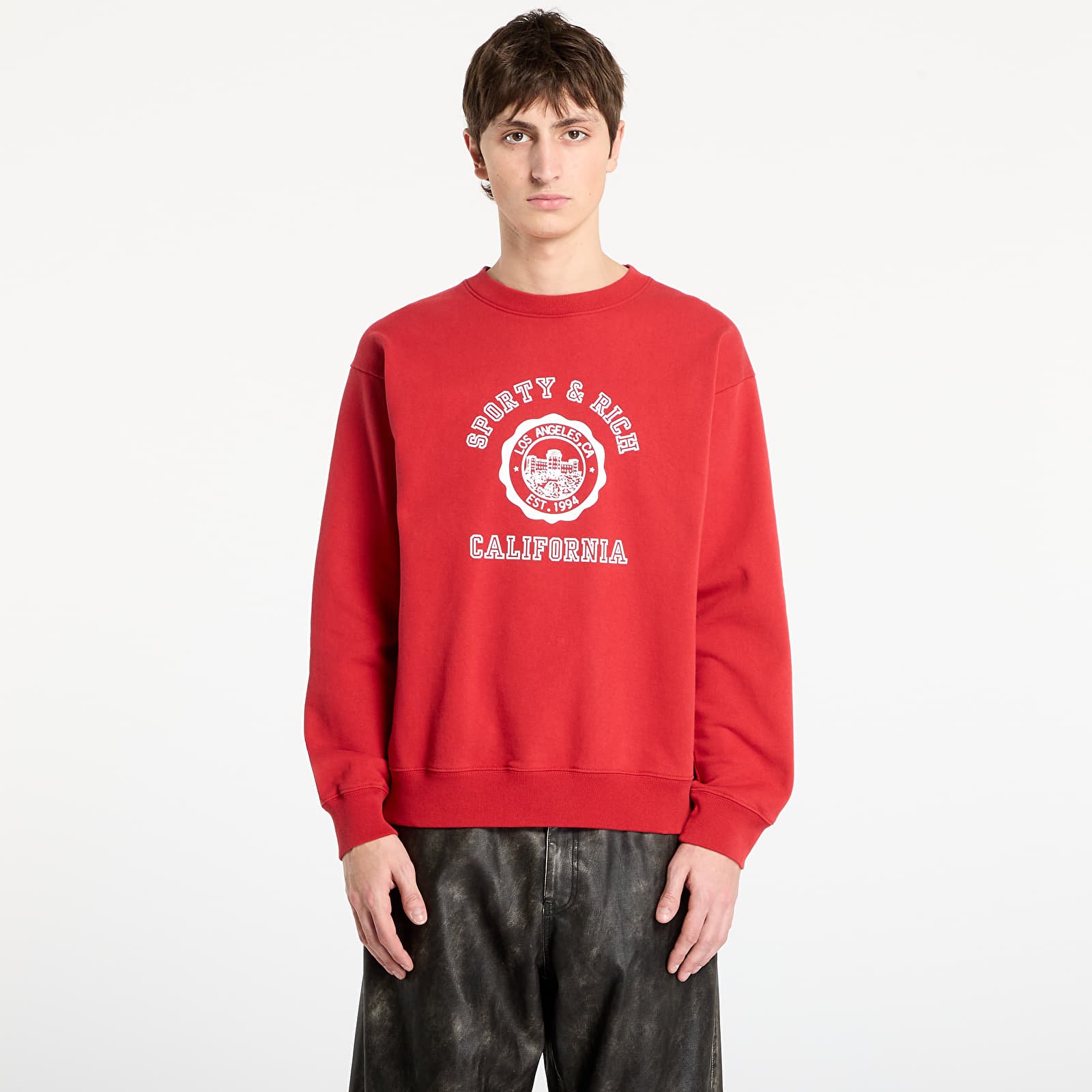 Sweats à capuche homme Sporty & Rich California Emblem Crewneck UNISEX Ruby