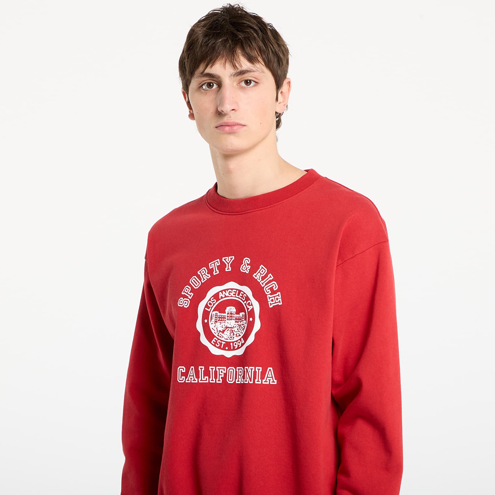 Sweats à capuche homme Sporty & Rich California Emblem Crewneck UNISEX Ruby