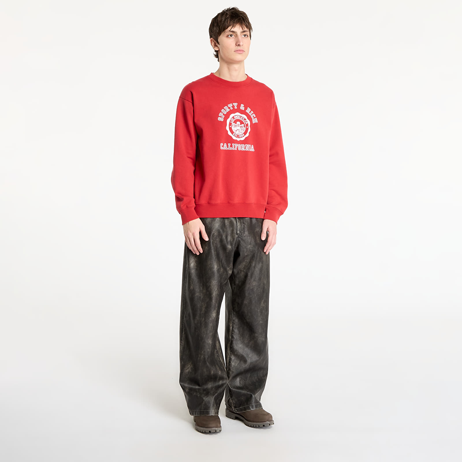 Sweats à capuche homme Sporty & Rich California Emblem Crewneck UNISEX Ruby
