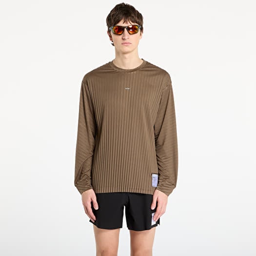 T-shirt Satisfy AuraLite Pleated Long Tee Olive