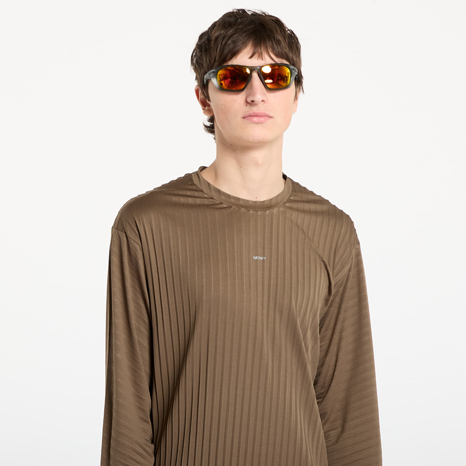 Männer T-Shirts Satisfy AuraLite Pleated Long Tee Olive