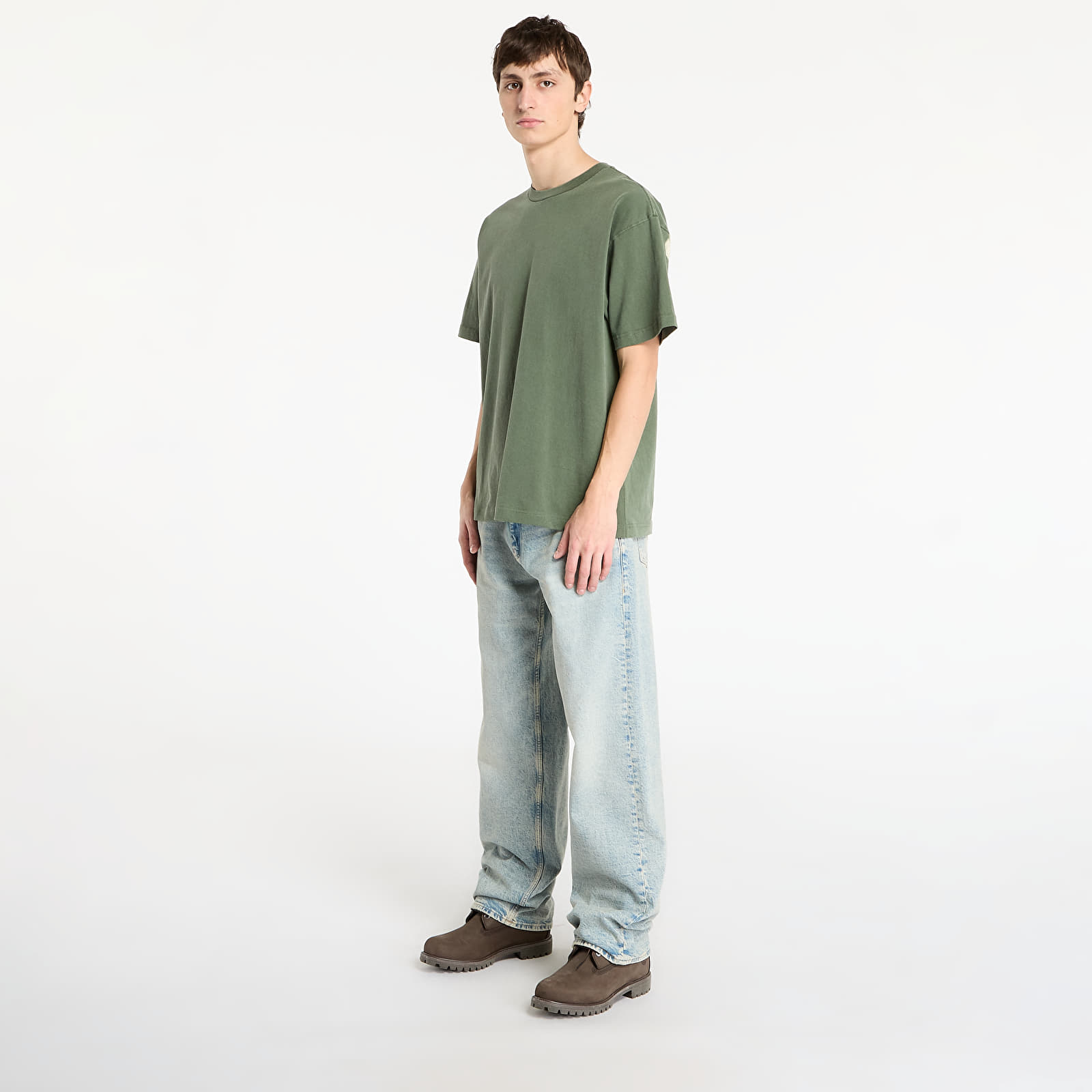 Majice T-shirt Carhartt WIP S/S RGGD T-Shirt Opuntia Garment Dyed