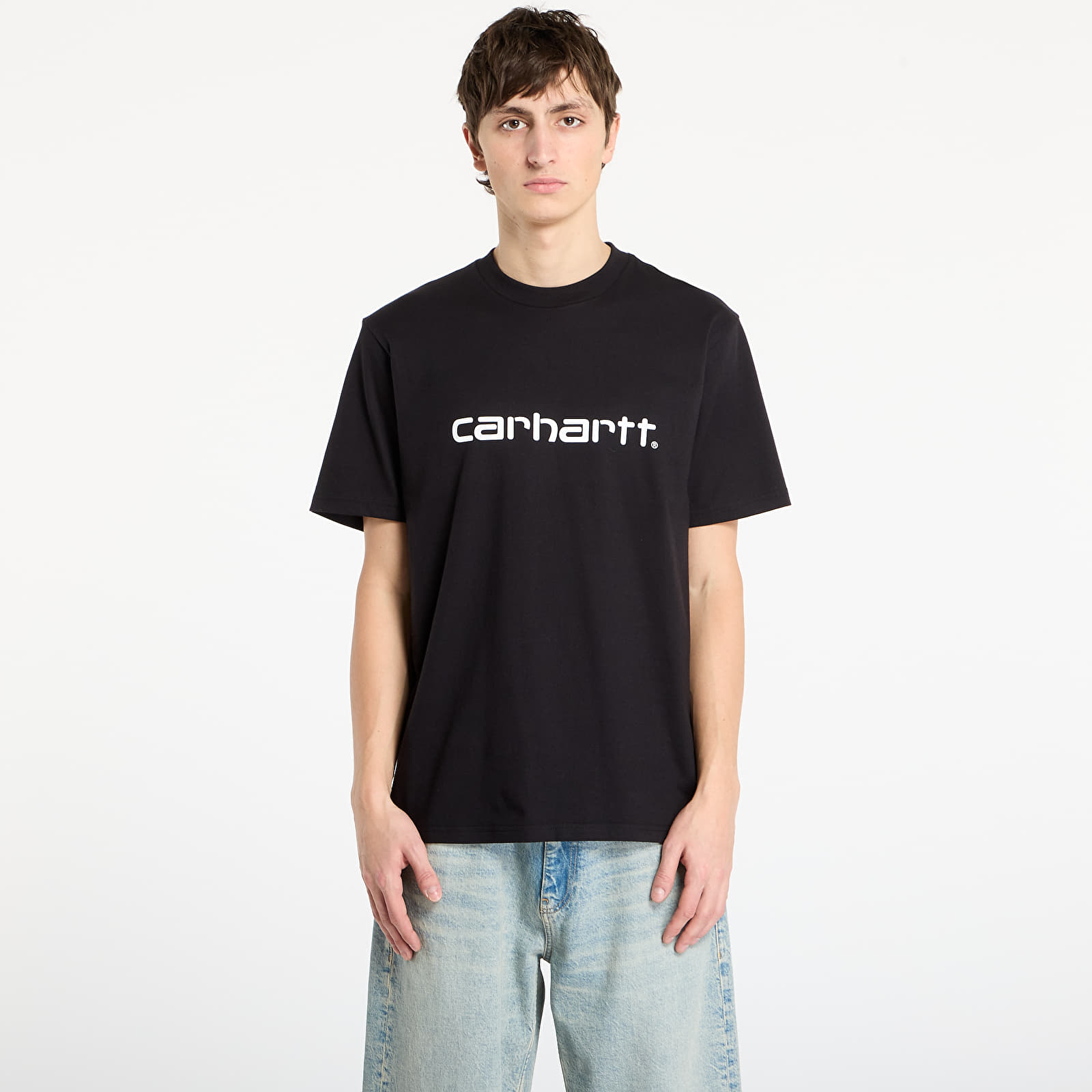 Heren T-shirts Carhartt WIP S/S Script T-Shirt Black/ White