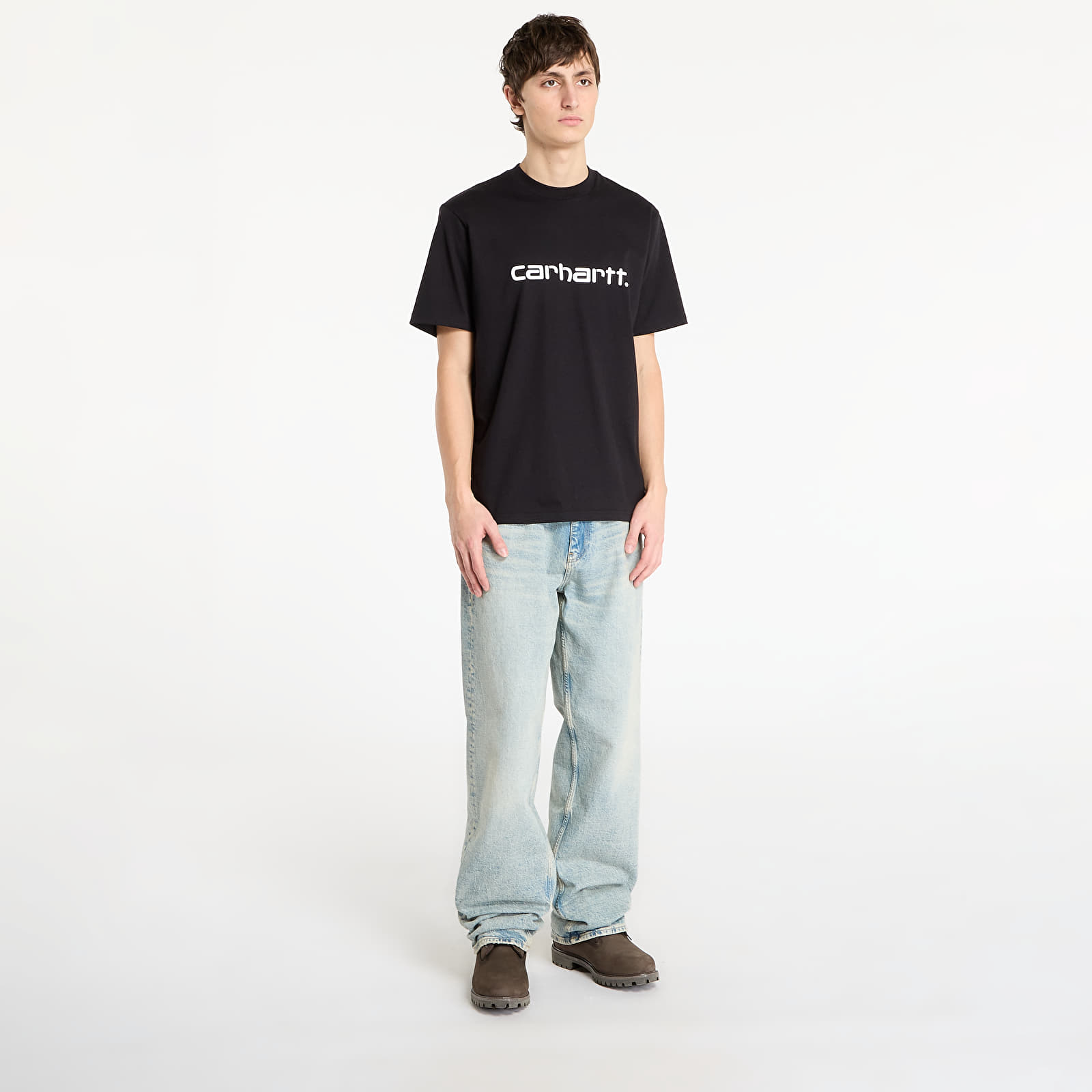 Heren T-shirts Carhartt WIP S/S Script T-Shirt Black/ White