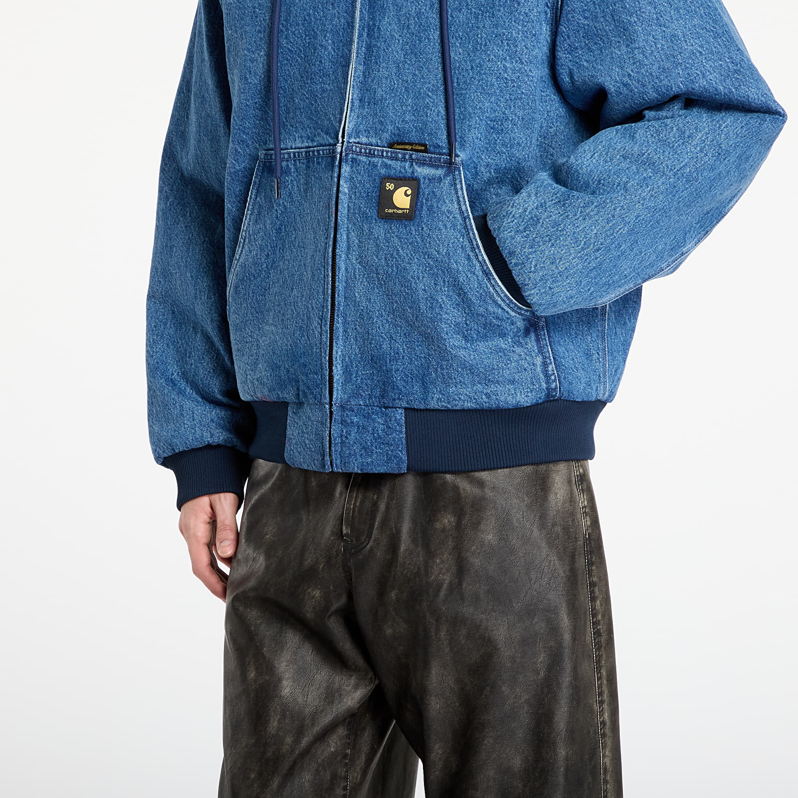 Bundy Carhartt WIP 50 Years Anniversary OG Active Jacket Canvas UNISEX Blue/ USA Red Stone Bleached