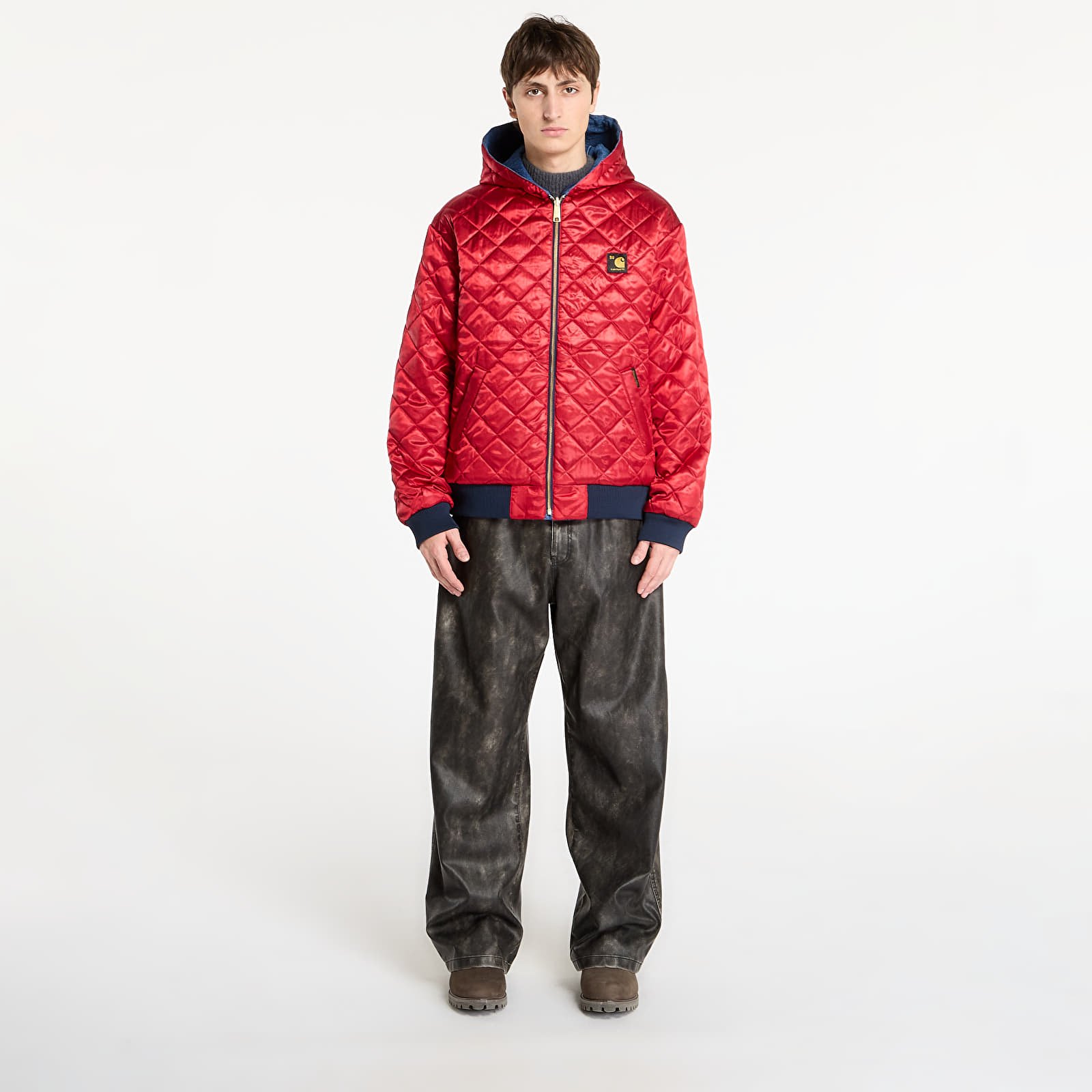 Bundy Carhartt WIP 50 Years Anniversary OG Active Jacket Canvas UNISEX Blue/ USA Red Stone Bleached