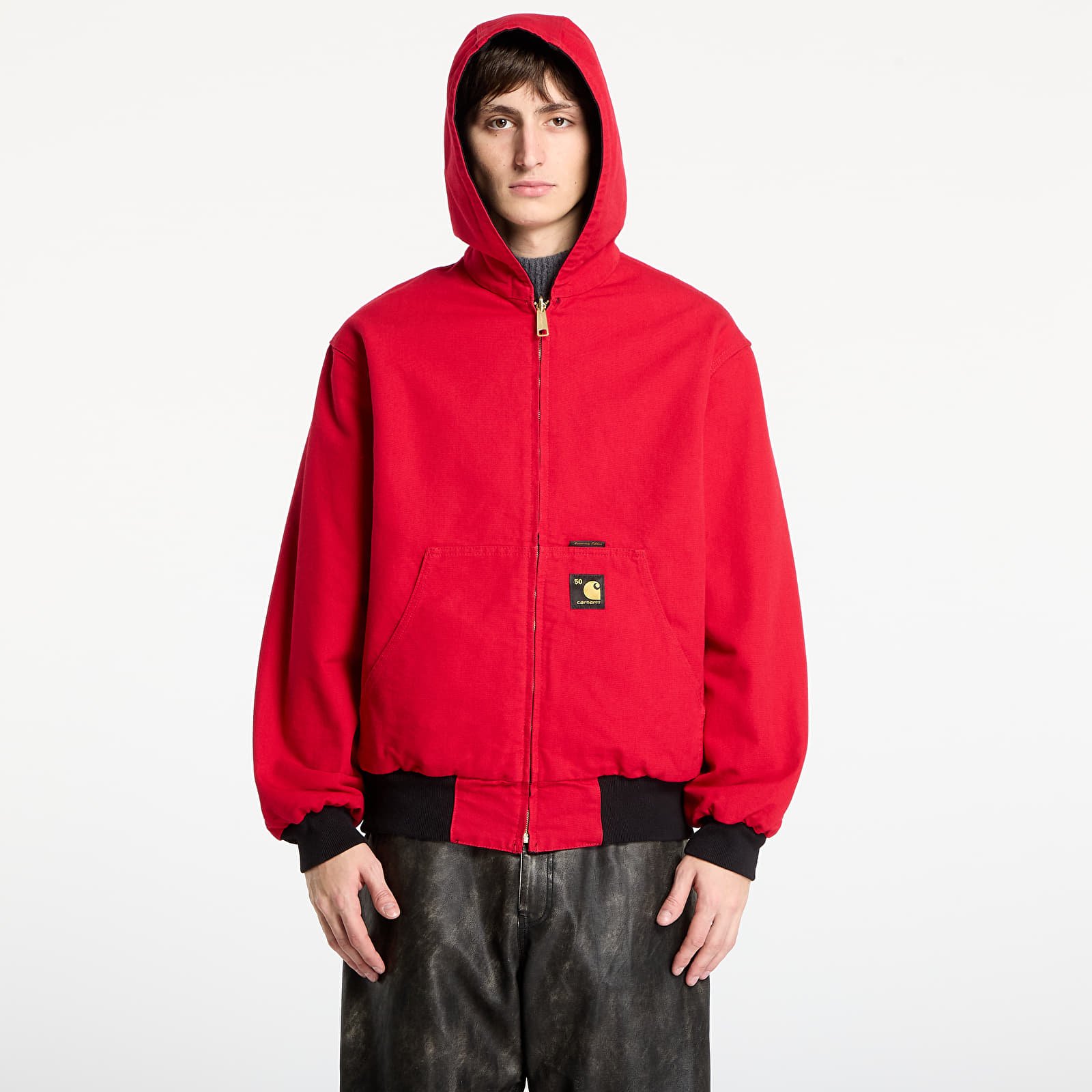 Bundy Carhartt WIP 50 Years Anniversary OG Active Jacket Canvas UNISEX Black/ USA Red Rinsed