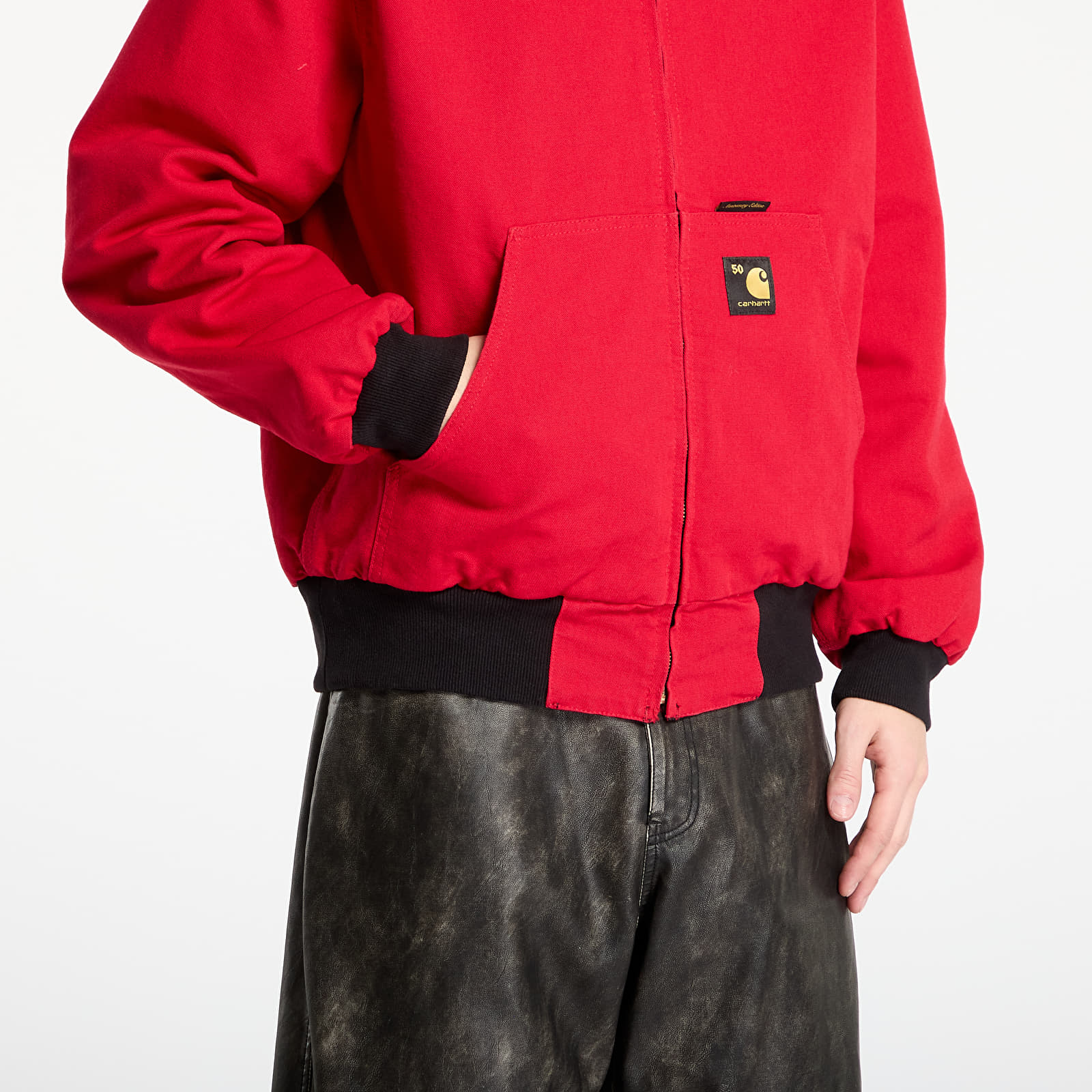 Bundy Carhartt WIP 50 Years Anniversary OG Active Jacket Canvas UNISEX Black/ USA Red Rinsed