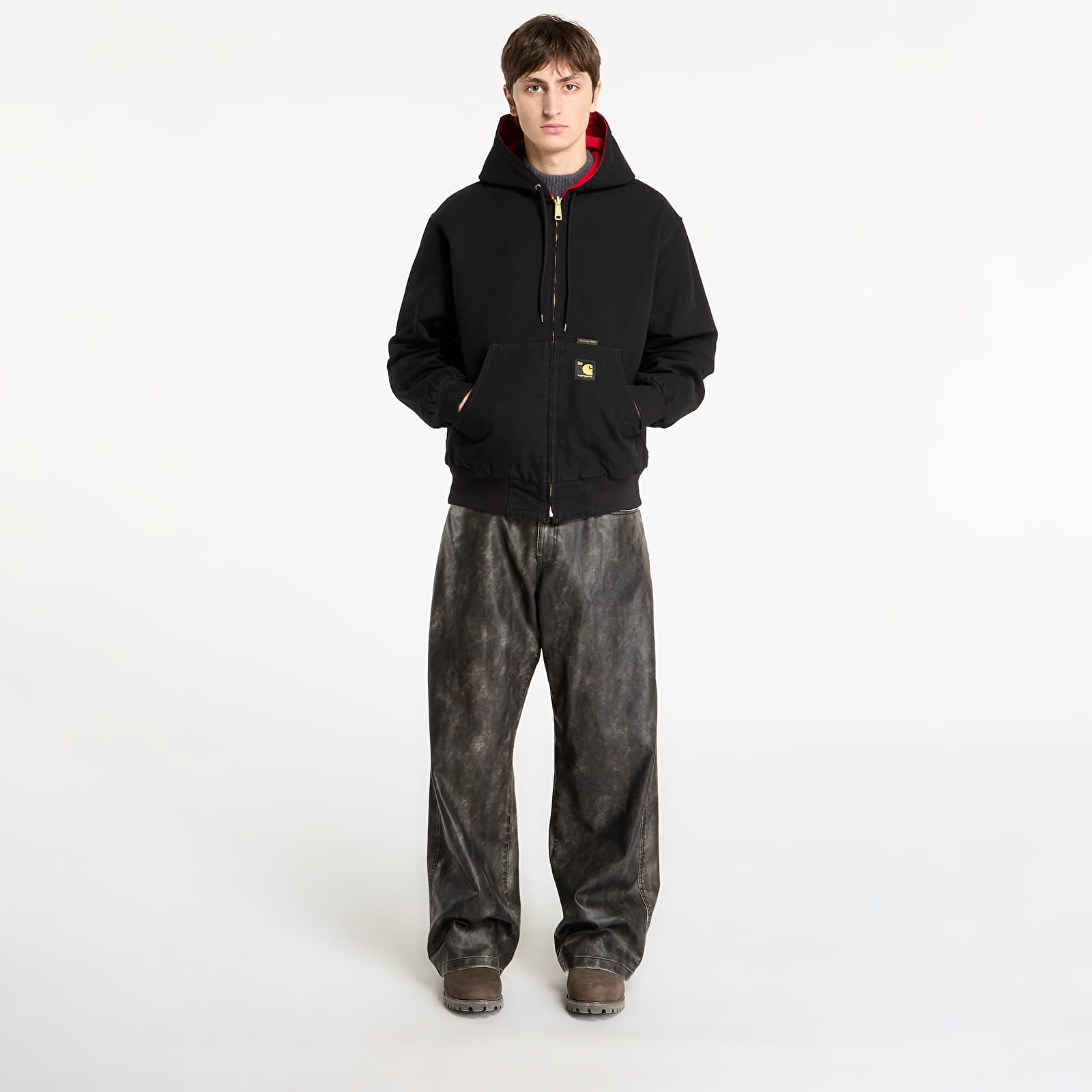 Bundy Carhartt WIP 50 Years Anniversary OG Active Jacket Canvas UNISEX Black/ USA Red Rinsed