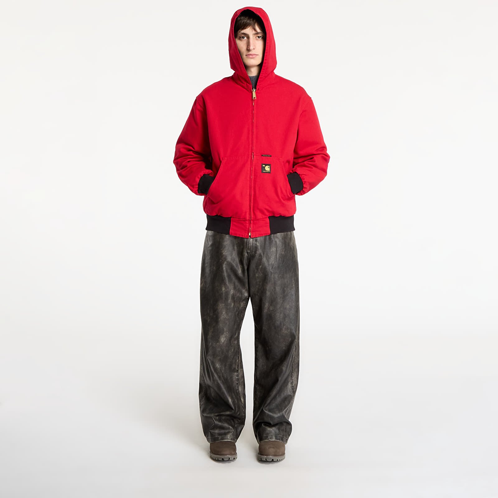 Bundy Carhartt WIP 50 Years Anniversary OG Active Jacket Canvas UNISEX Black/ USA Red Rinsed