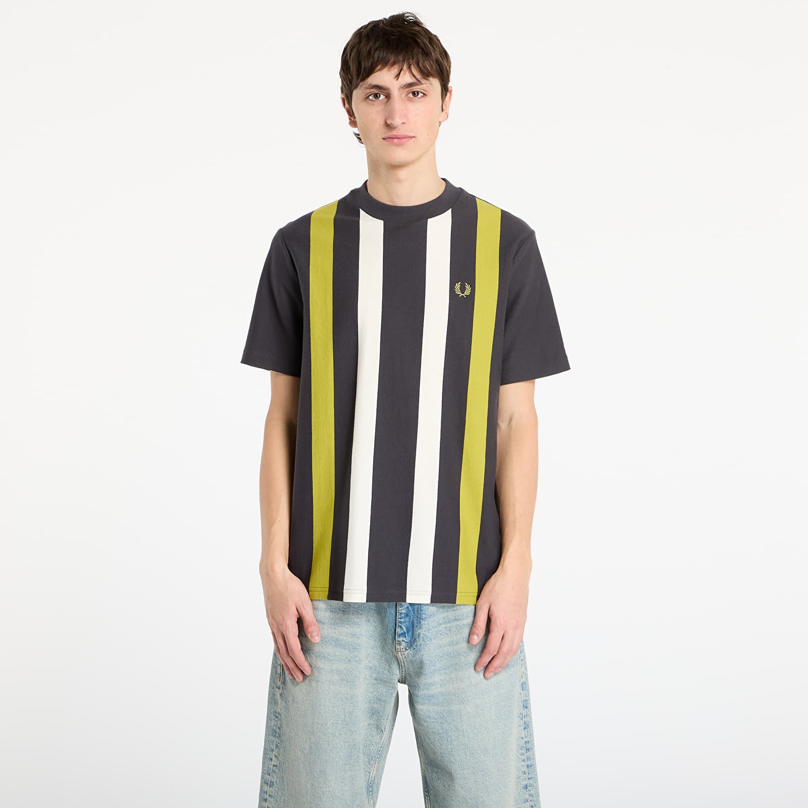Tricou FRED PERRY Vertical Stripe T-Shirt Anchor Grey XL
