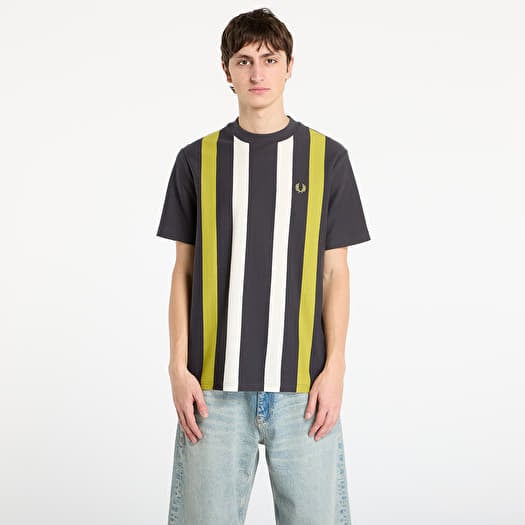 Tričko FRED PERRY Vertical Stripe T-Shirt Anchor Grey