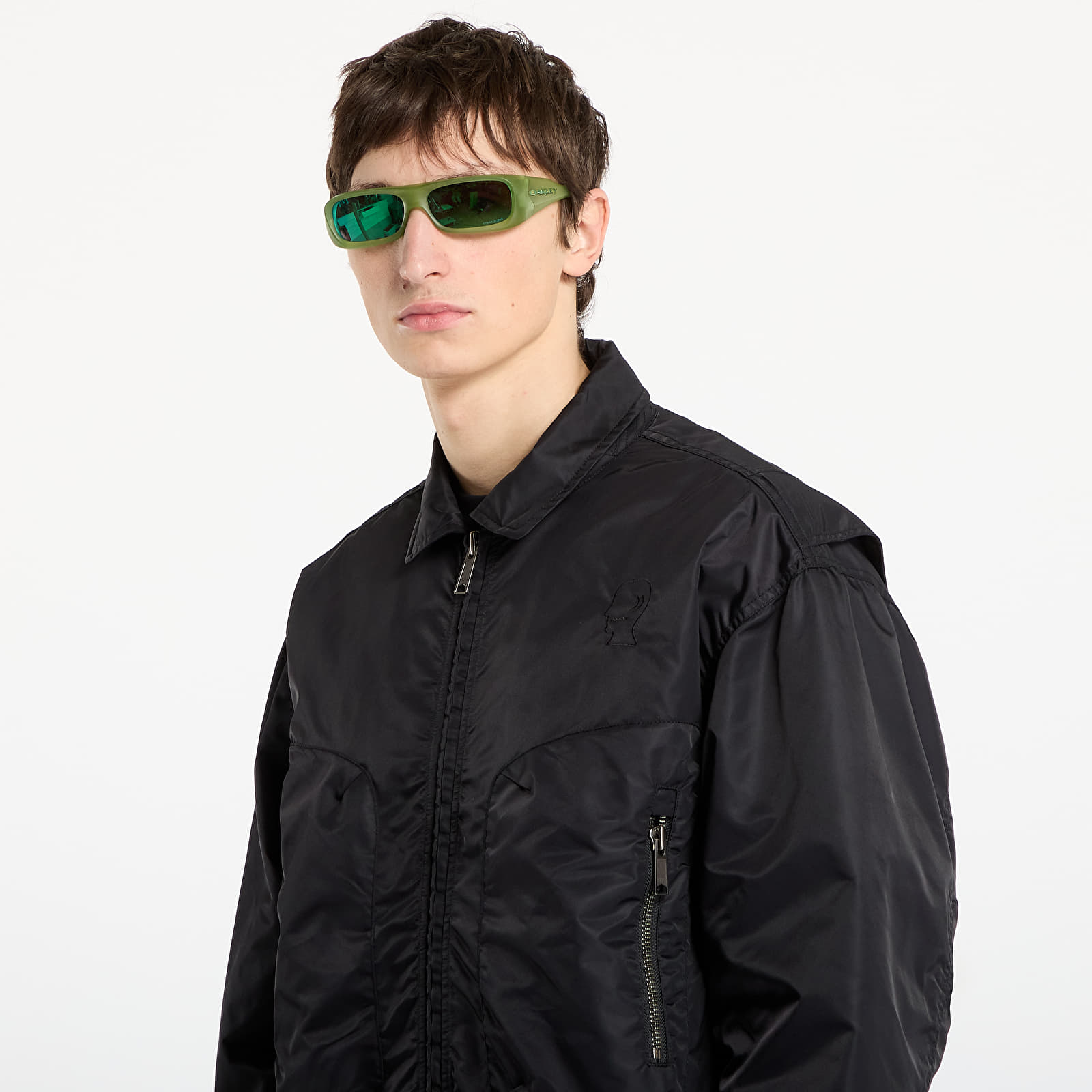 Pánské bundy Brain Dead Embroidered 3D Flight Jacket Black