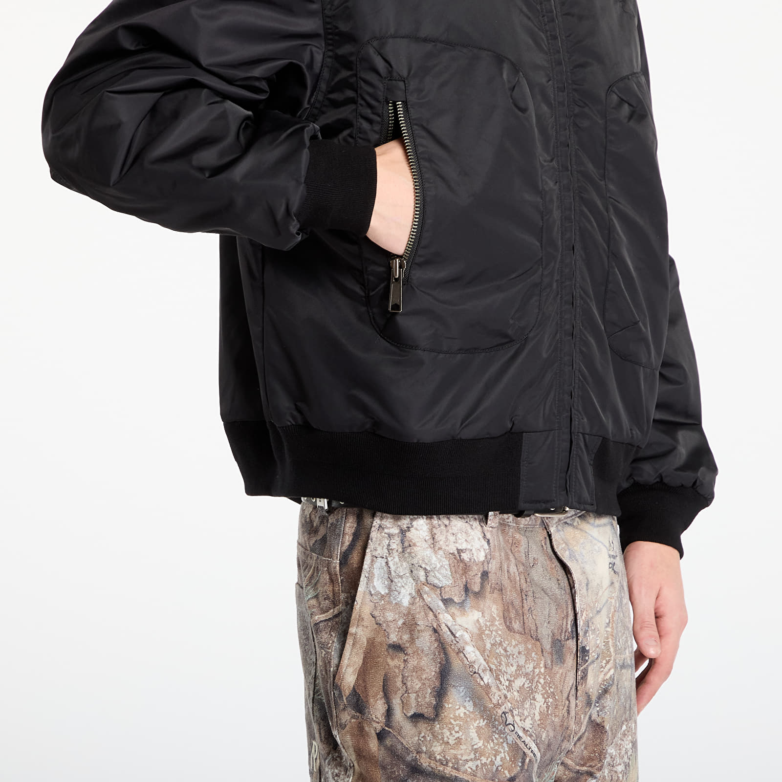 Pánské bundy Brain Dead Embroidered 3D Flight Jacket Black