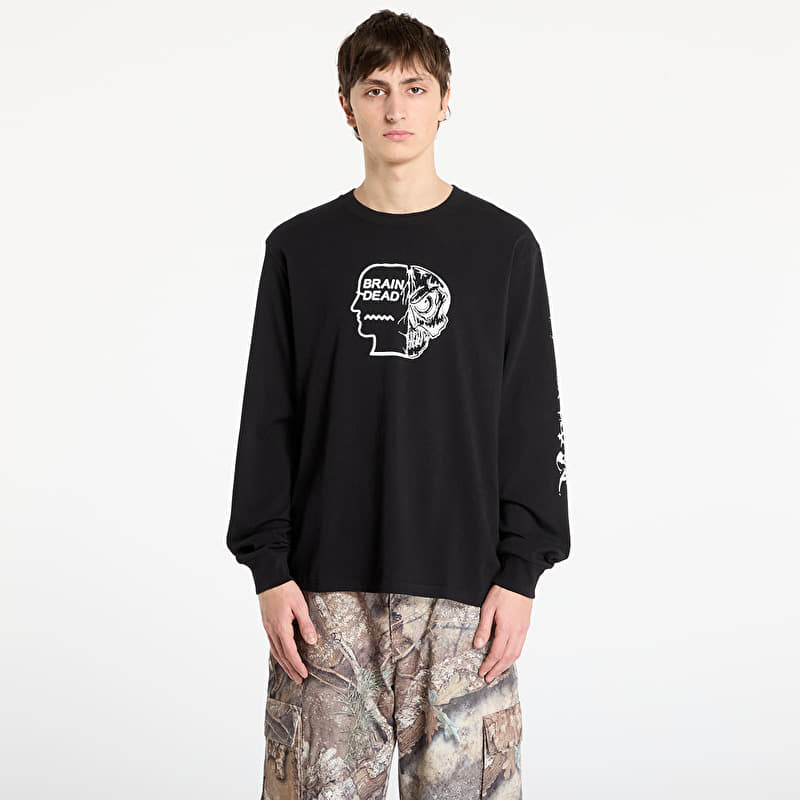T-shirt Brain Dead Skull Mech Long Sleeve Black