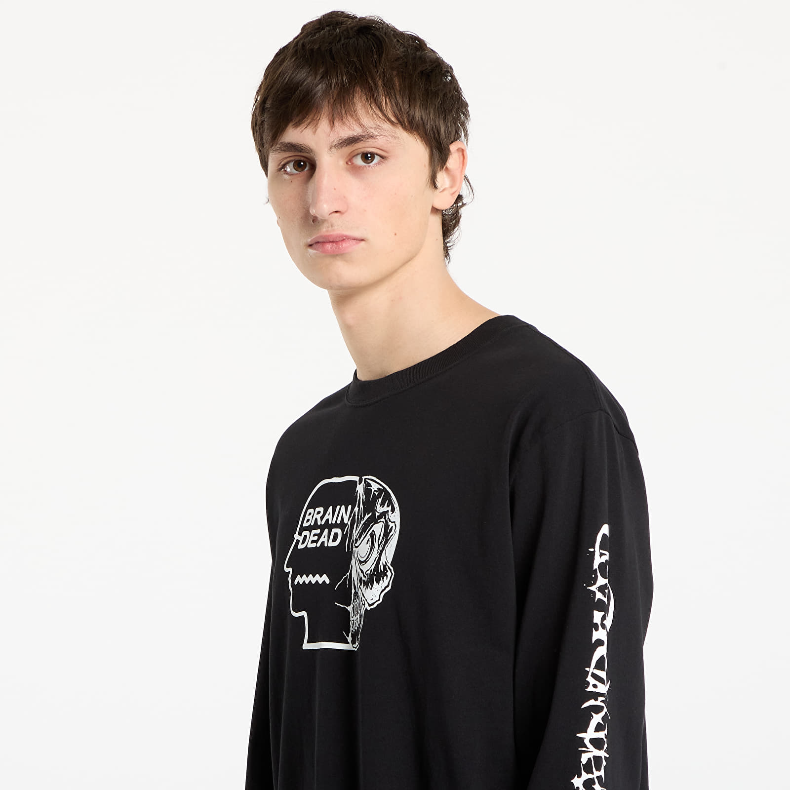 Pánská trička Brain Dead Skull Mech Long Sleeve Black