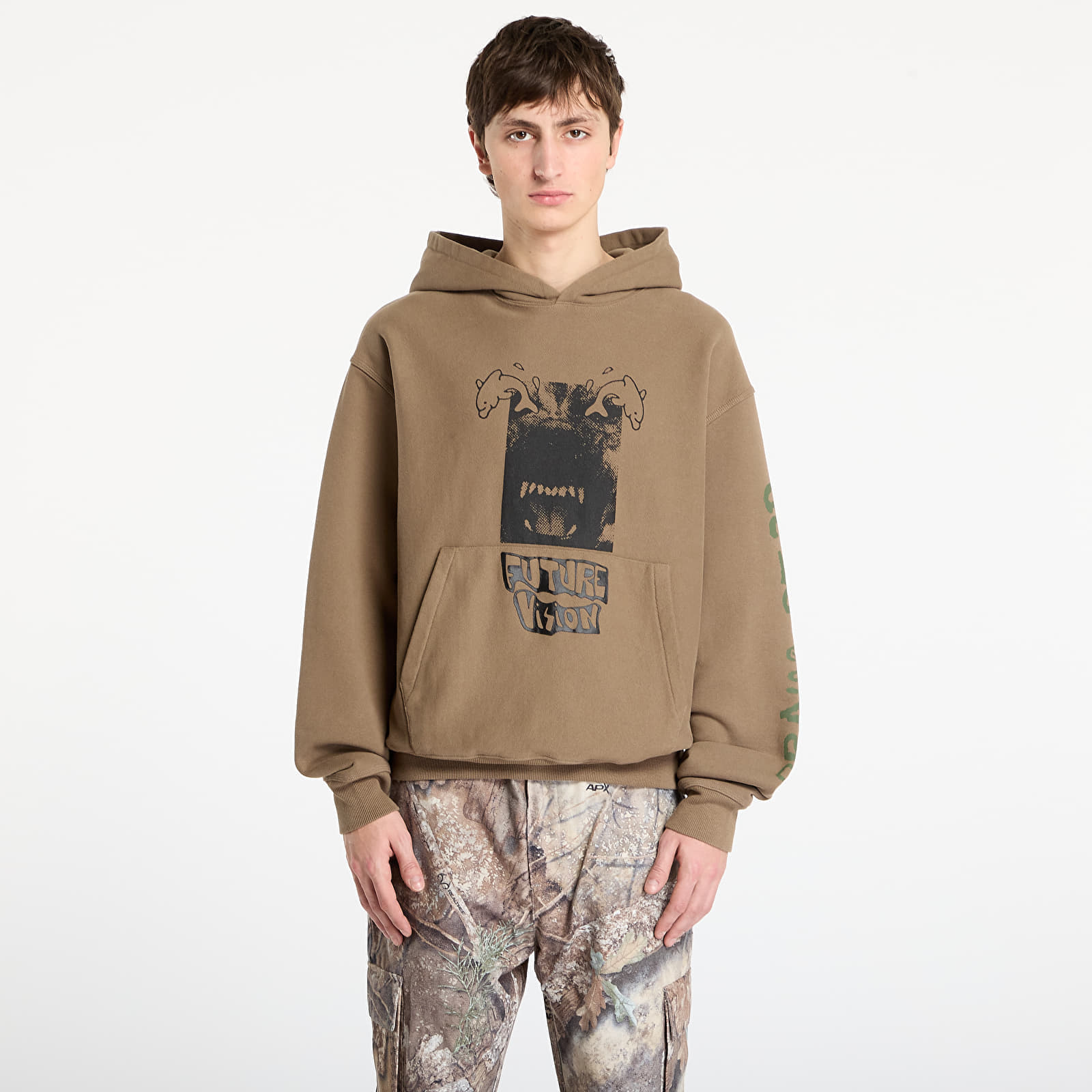 Sweatshirt Brain Dead Future Vision Hoodie Coffee XL