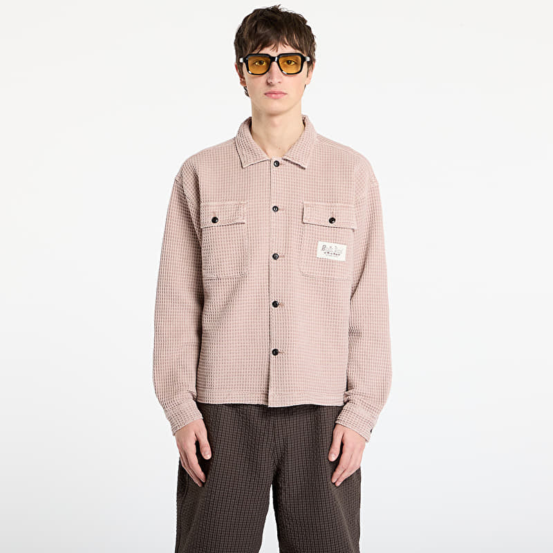 Brain Dead Waffle Button Front Shirt Sand