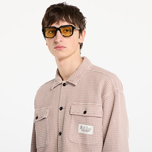 Shirts Brain Dead Waffle Button Front Shirt Sand Shirts Brain Dead Waffle Button Front Shirt Sand