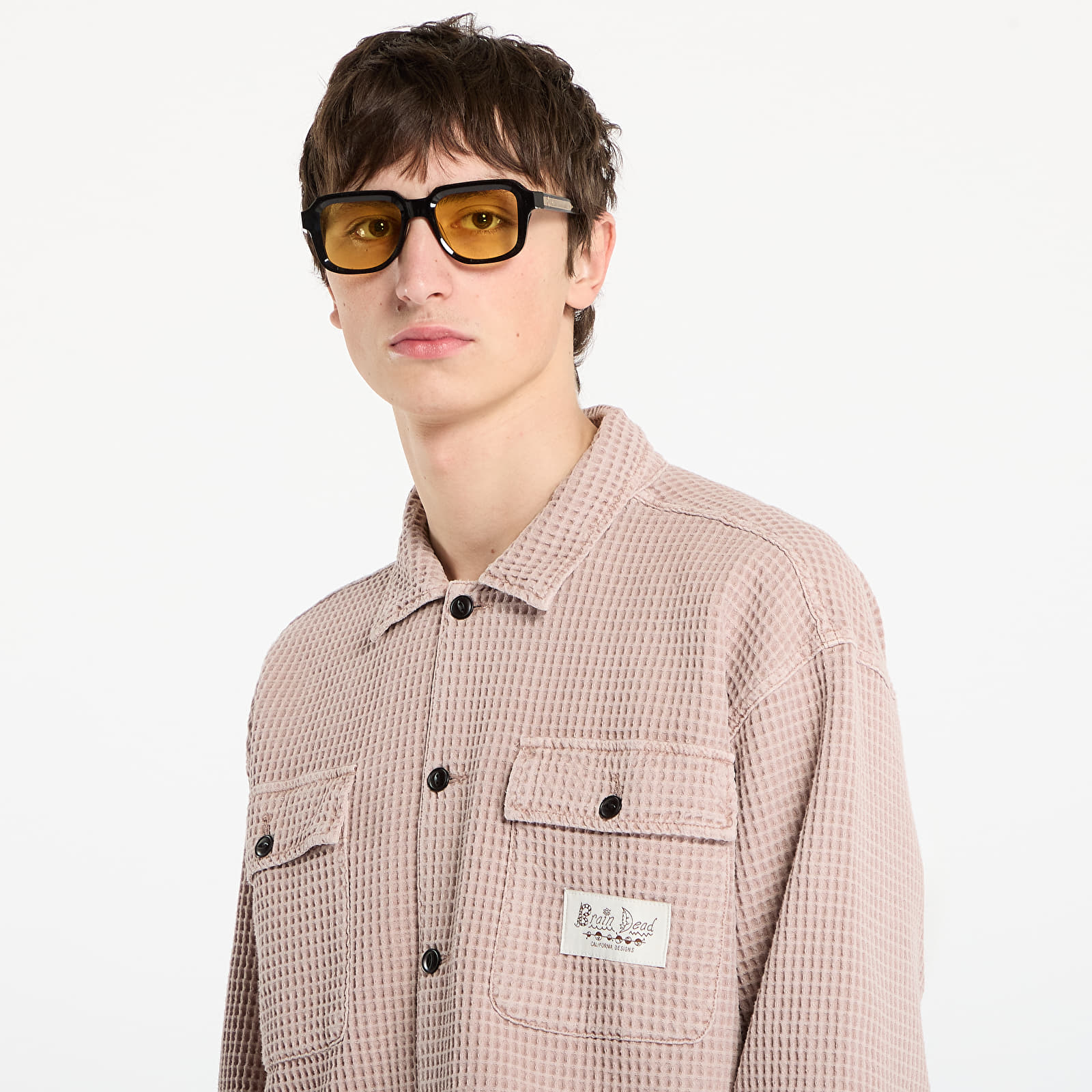 Camisas Brain Dead Waffle Button Front Shirt Sand