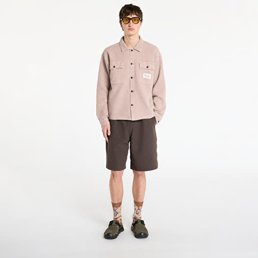 ジャケット・アウター Brain Dead waffle shirt jacket pink Brain Dead: Men's Waffle Button Front Shirt (Raspberry) | DSMNY E-SHOP