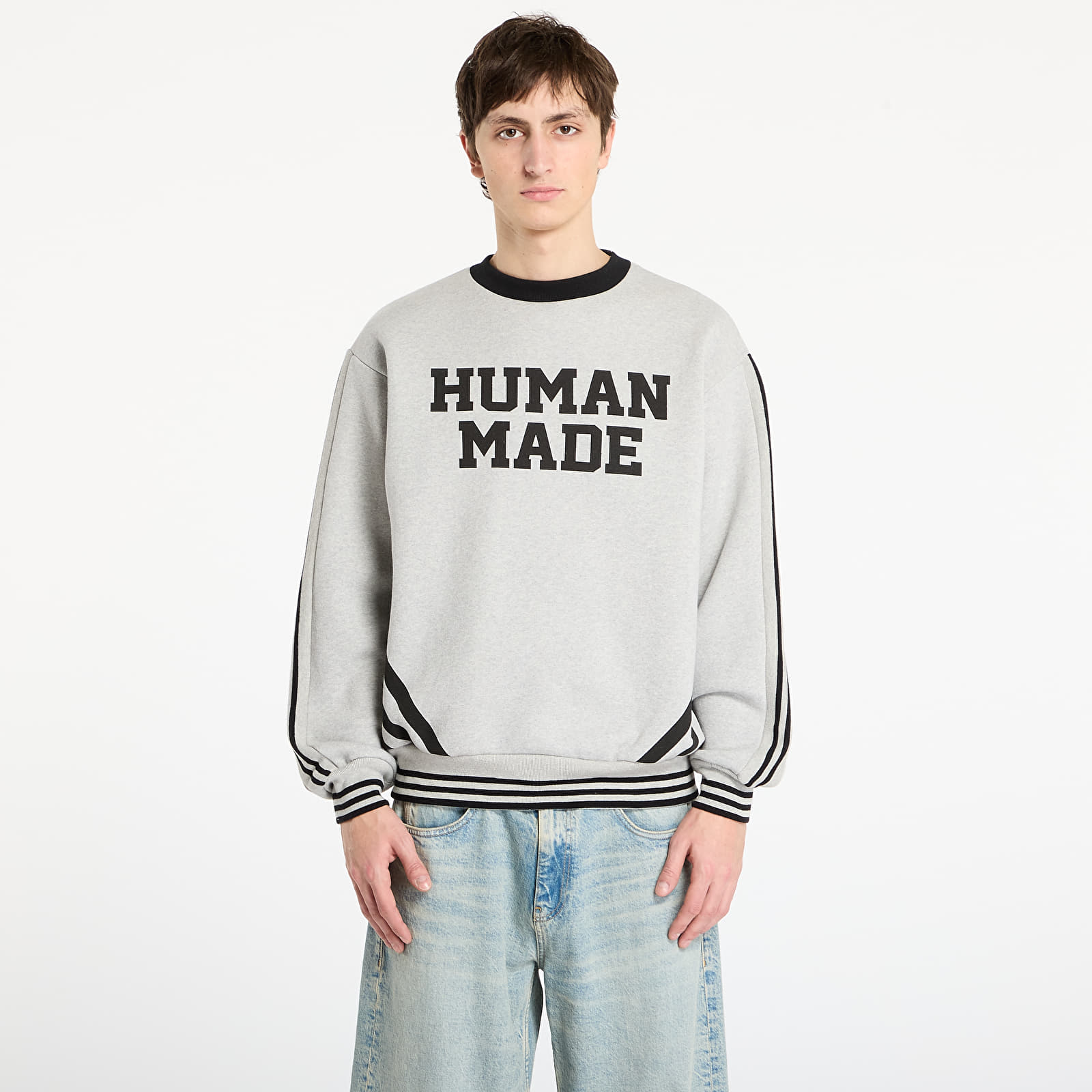 Pánské mikiny HUMAN MADE Elbow Patch Sweatshirt UNISEX Gray