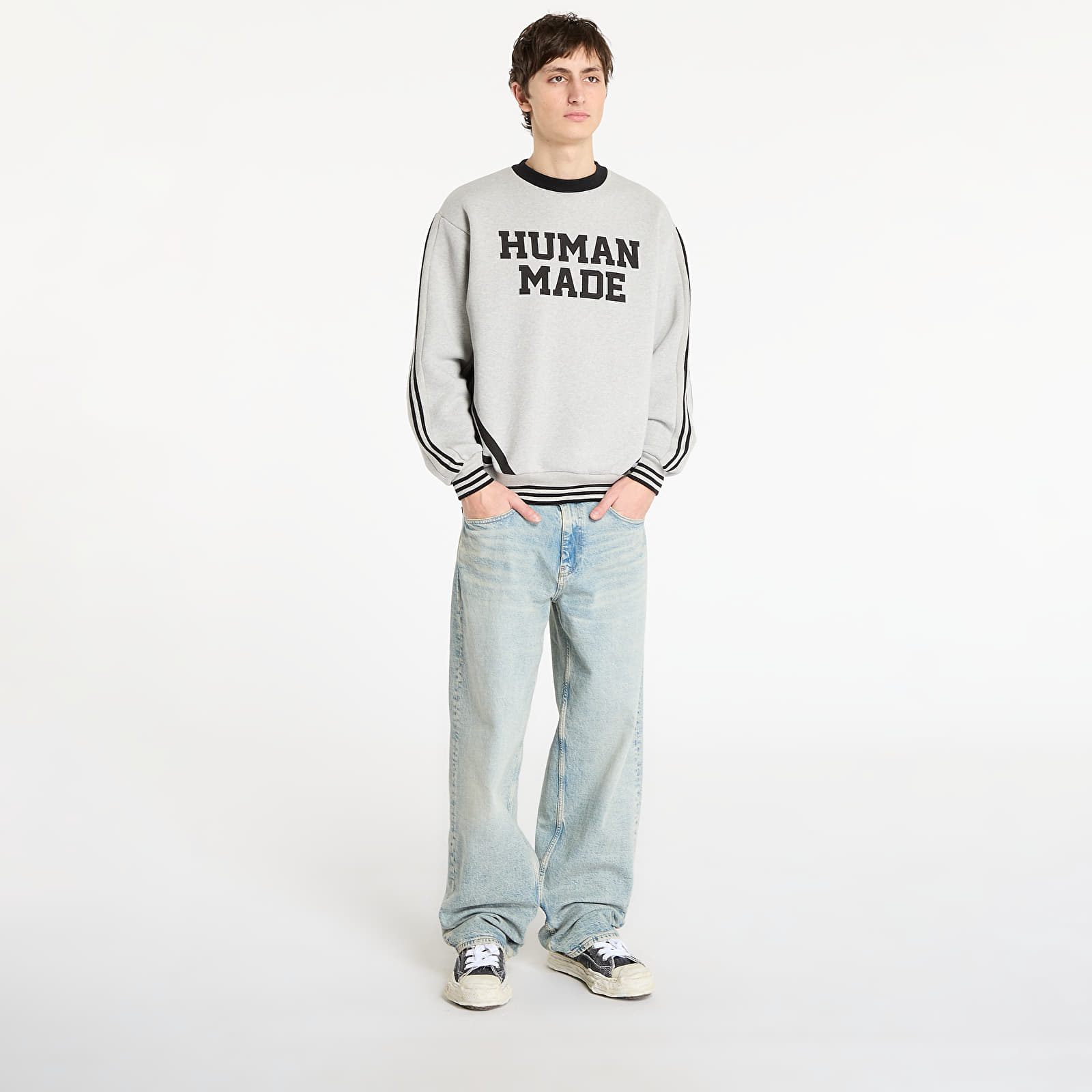 Pánské mikiny HUMAN MADE Elbow Patch Sweatshirt UNISEX Gray