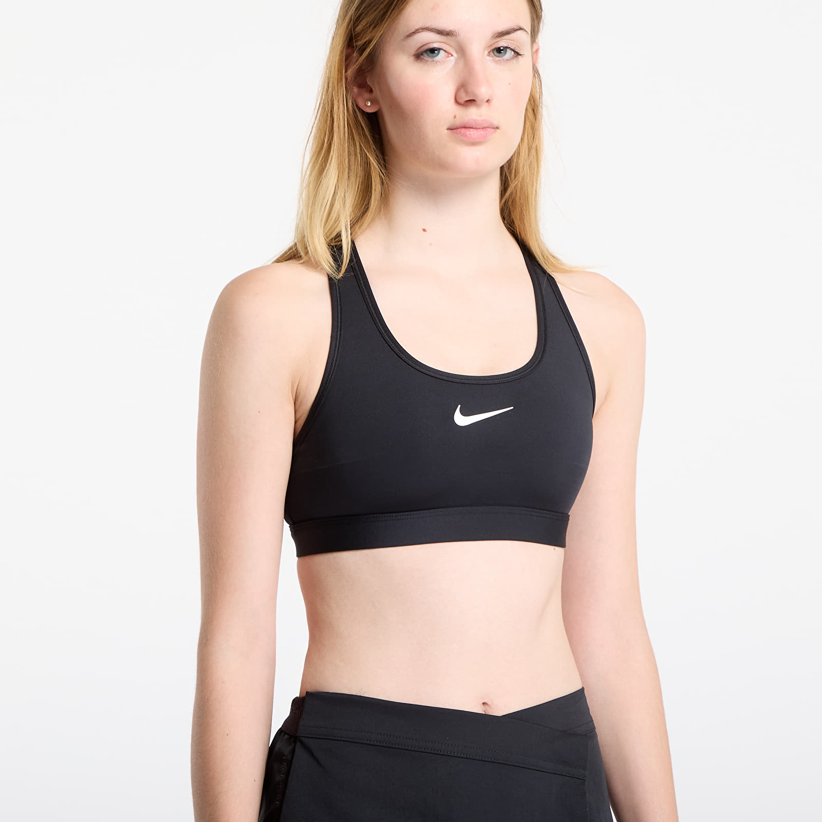 Soutiens-gorge pour femmes Nike Swoosh Medium Support Women's Padded Sports Bra Black/ White