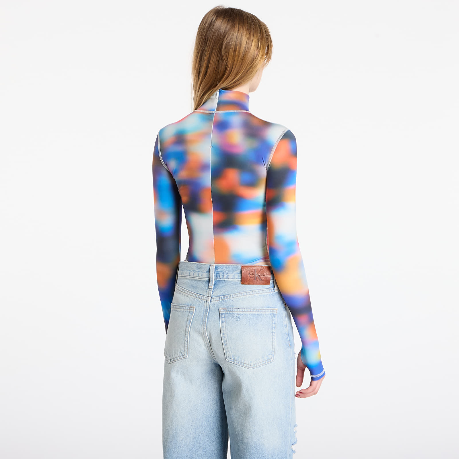 Body Jordan Flight Mountainside Women's Printed Long-Sleeve Bodysuit Pure Platinum