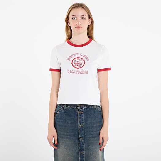 Tričko Sporty & Rich California Emblem Ringer Tee White/ Ruby