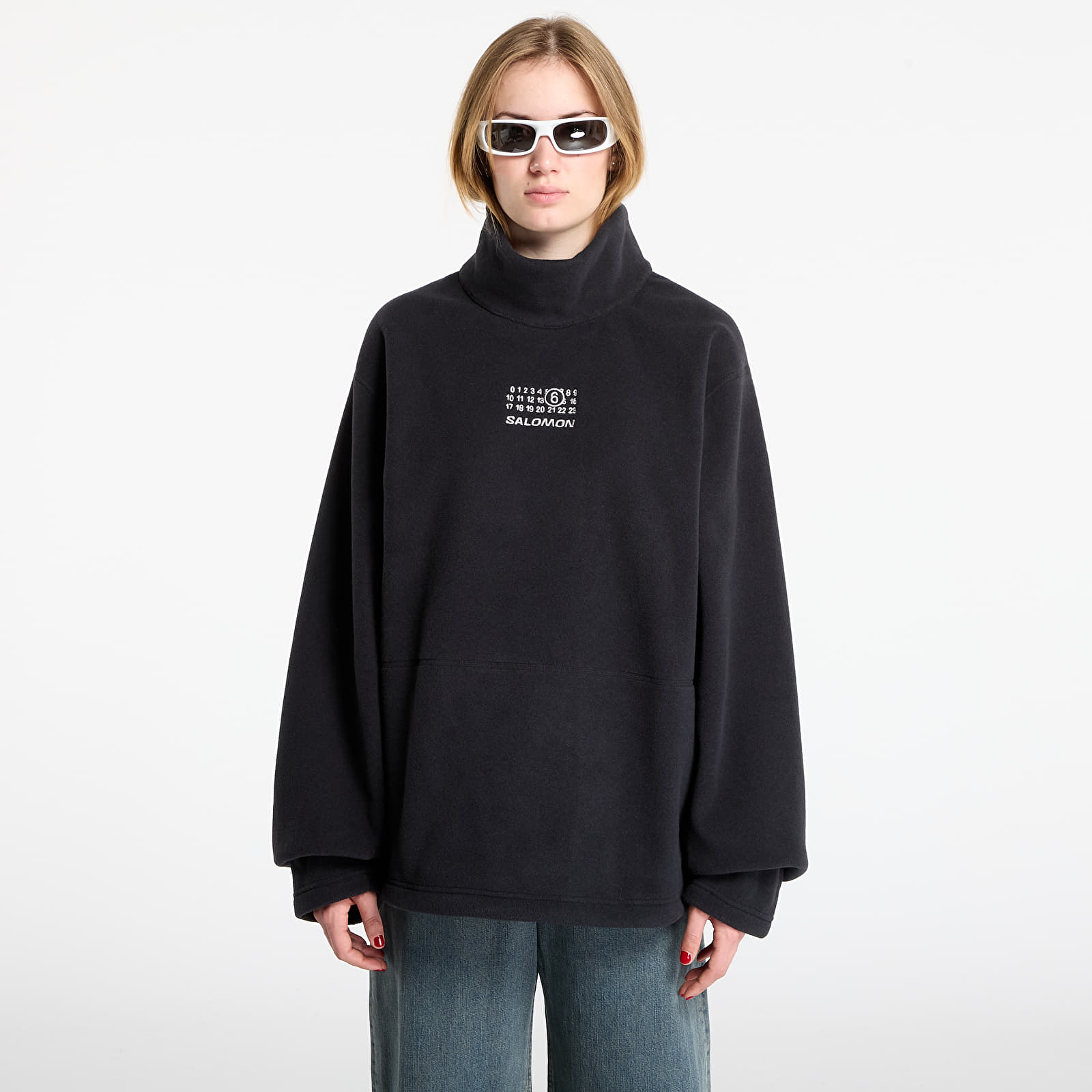 Džemperiai su gobtuvais ir džemperiai MM6 Rtw Avp Long-Sleeved Top Washed Black