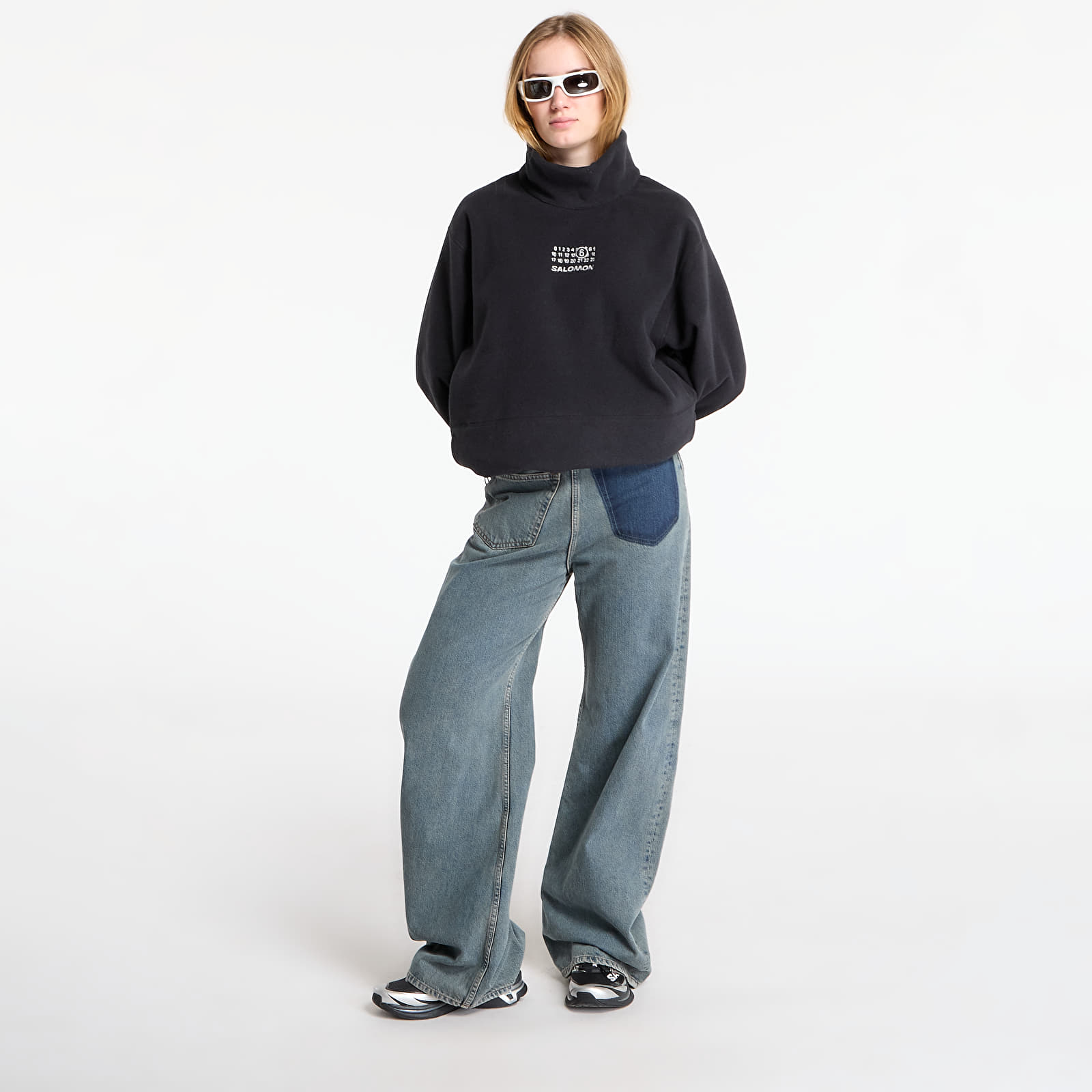 Džemperiai su gobtuvais ir džemperiai MM6 Rtw Avp Long-Sleeved Top Washed Black