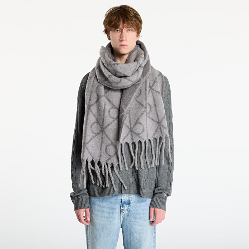Sciarpa Calvin Klein Emblem Aop Brushed Scarf Grey