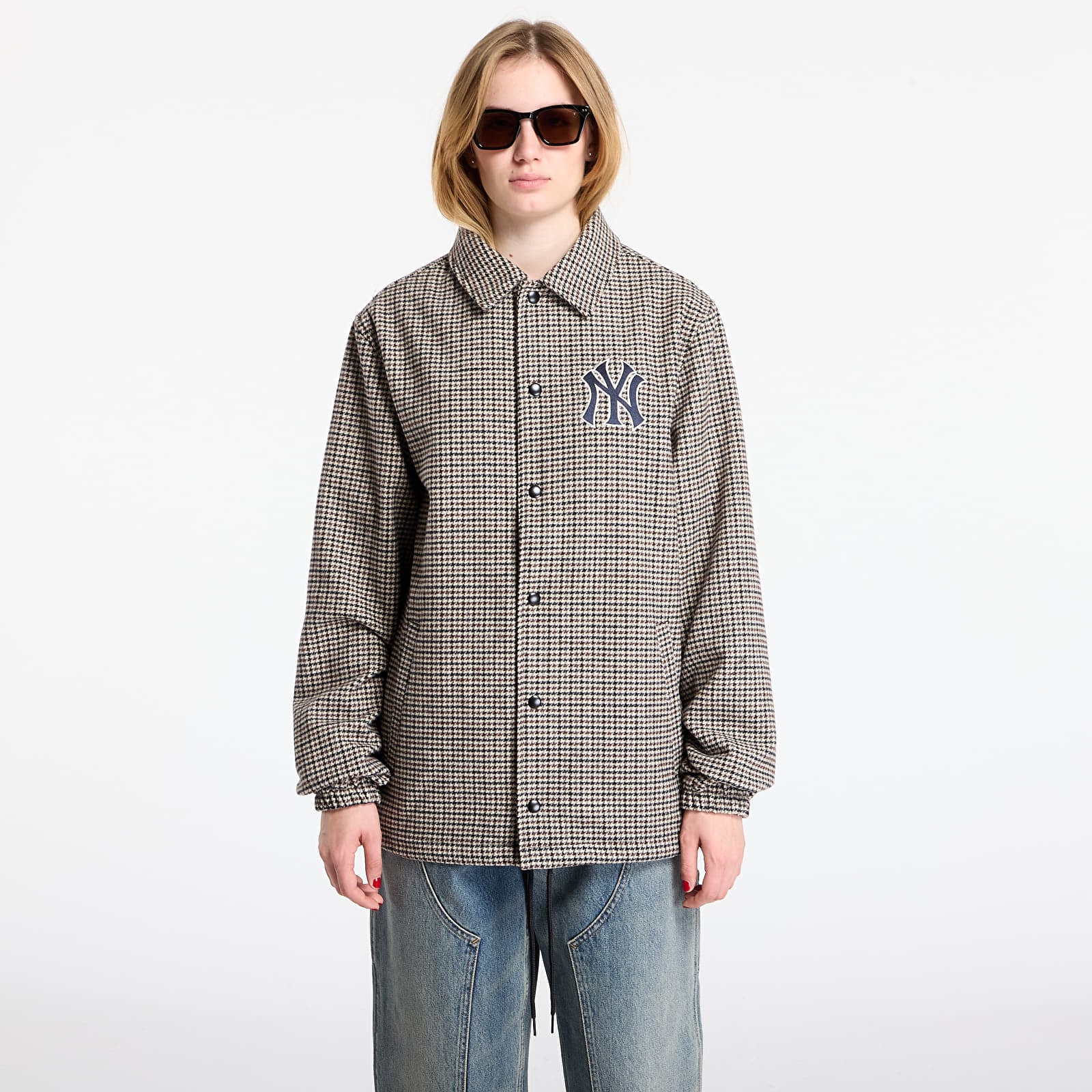 Pánské bundy New Era MLB New York Yankees Check Coaches Jacket UNISEX Dau