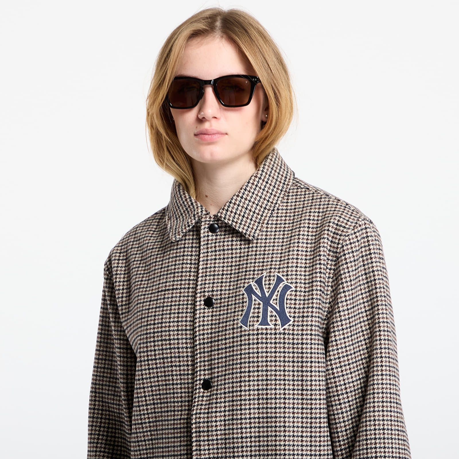 Pánské bundy New Era MLB New York Yankees Check Coaches Jacket UNISEX Dau