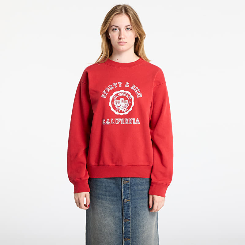Sweatshirt Sporty & Rich California Emblem Crewneck UNISEX Ruby