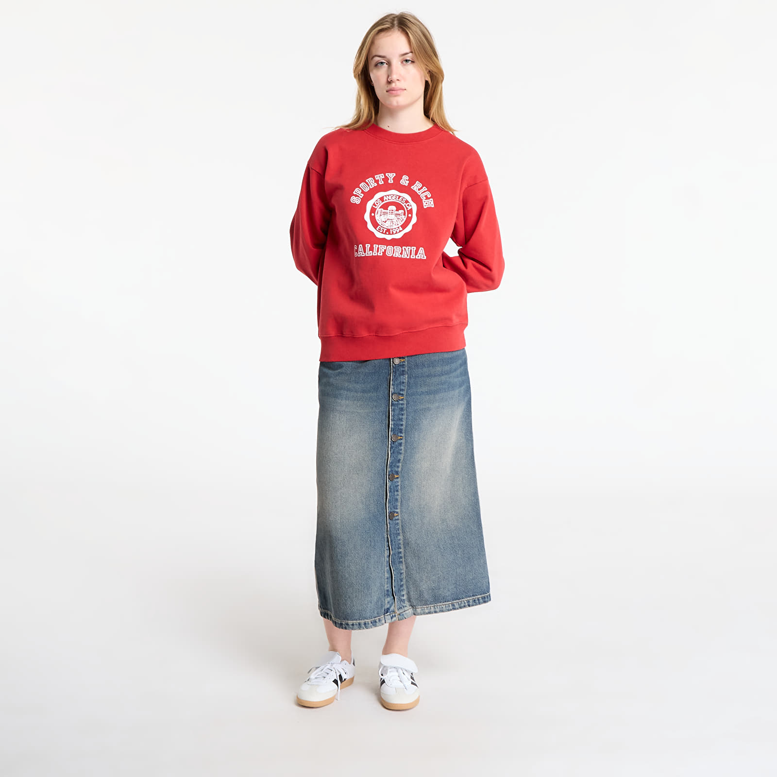 Sweats à capuche homme Sporty & Rich California Emblem Crewneck UNISEX Ruby