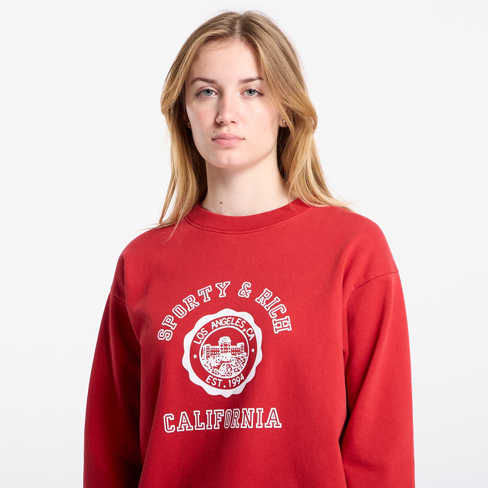 Sweats à capuche homme Sporty & Rich California Emblem Crewneck UNISEX Ruby
