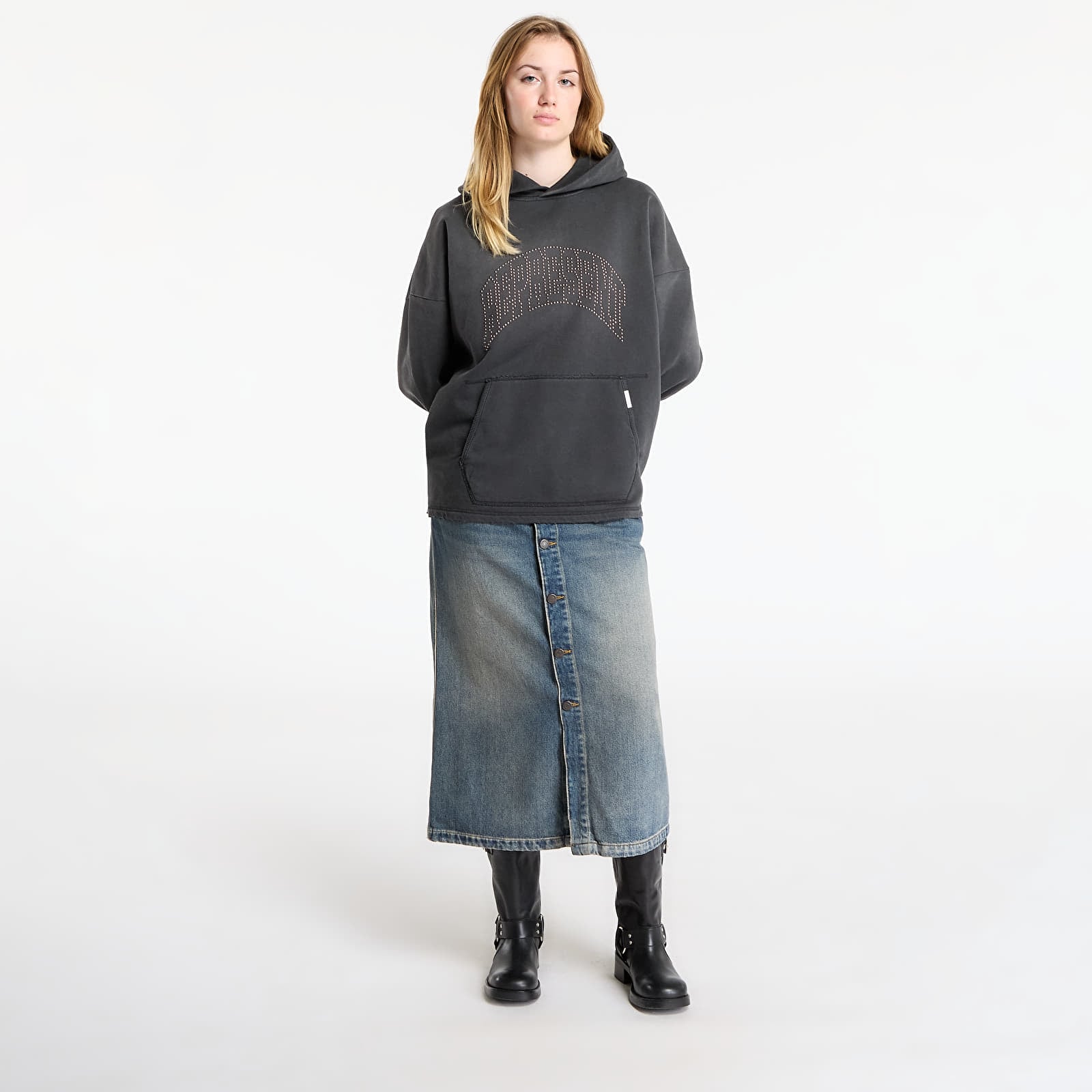 Hoodies für Männer REPRESENT Embellished Hoodie UNISEX Stained Black