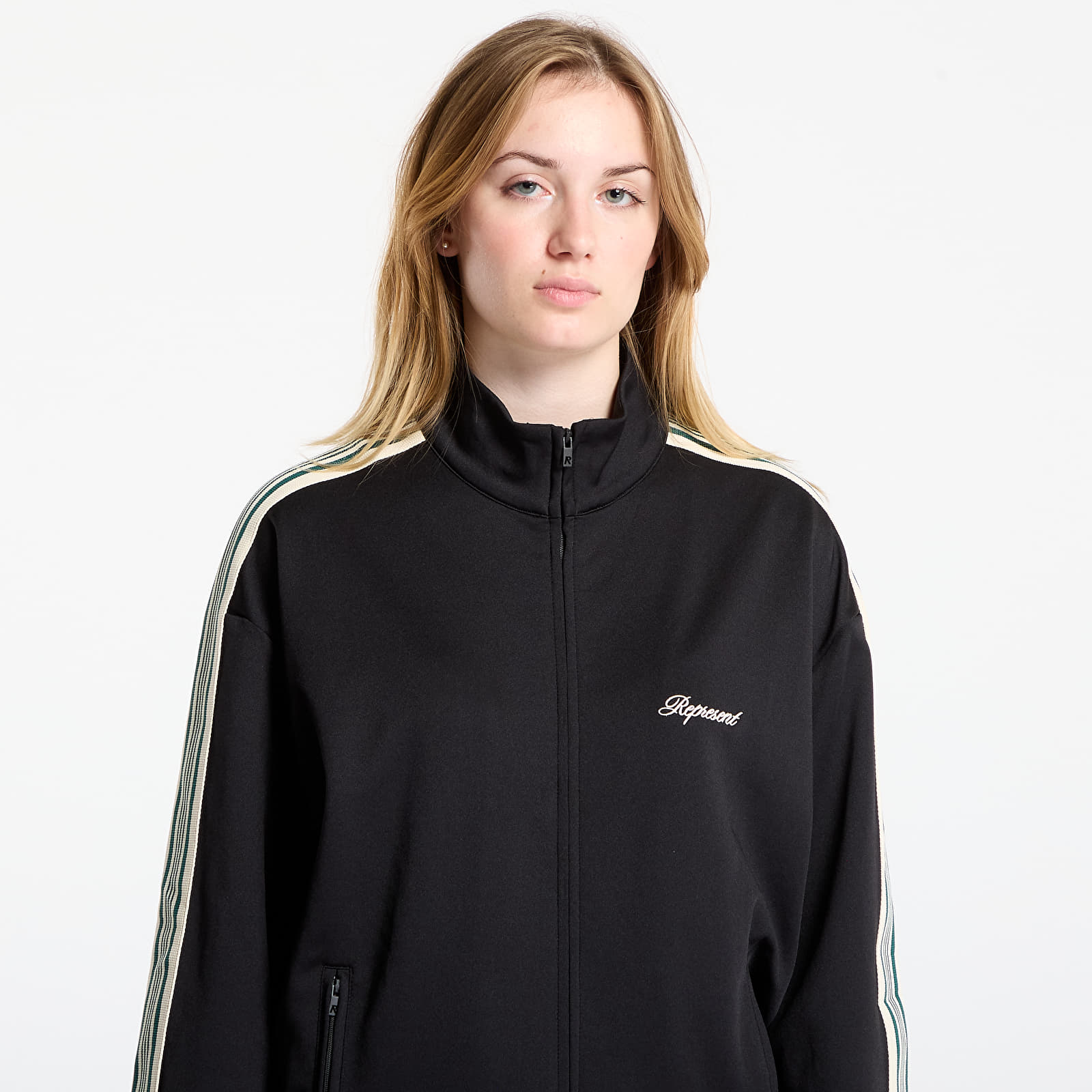 Meeste jakid REPRESENT Taped Track Jacket UNISEX Jet Black