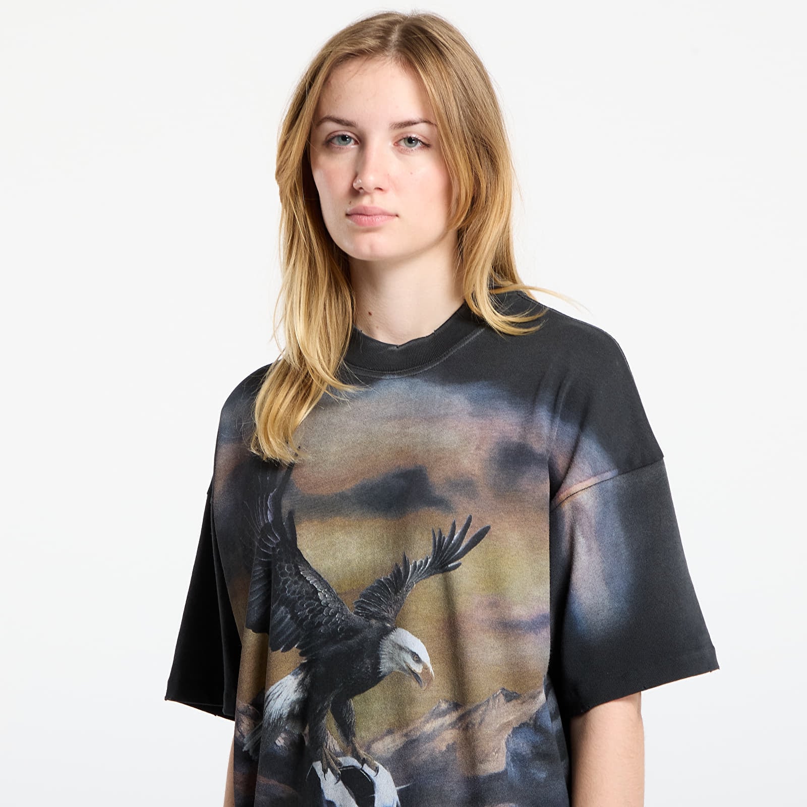 Pánská trička REPRESENT Chrome Flight T-Shirt UNISEX Stained Black