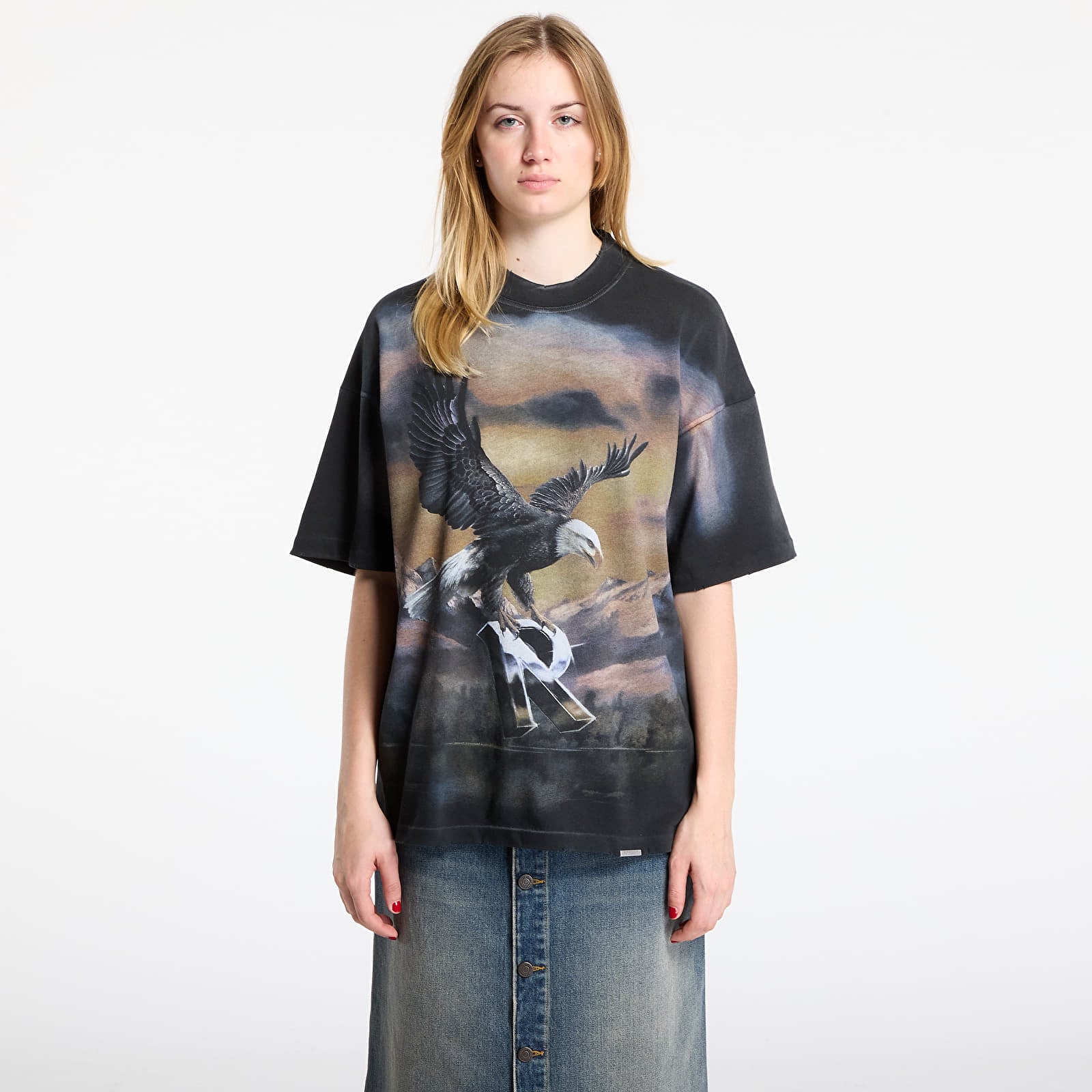 Pánská trička REPRESENT Chrome Flight T-Shirt UNISEX Stained Black